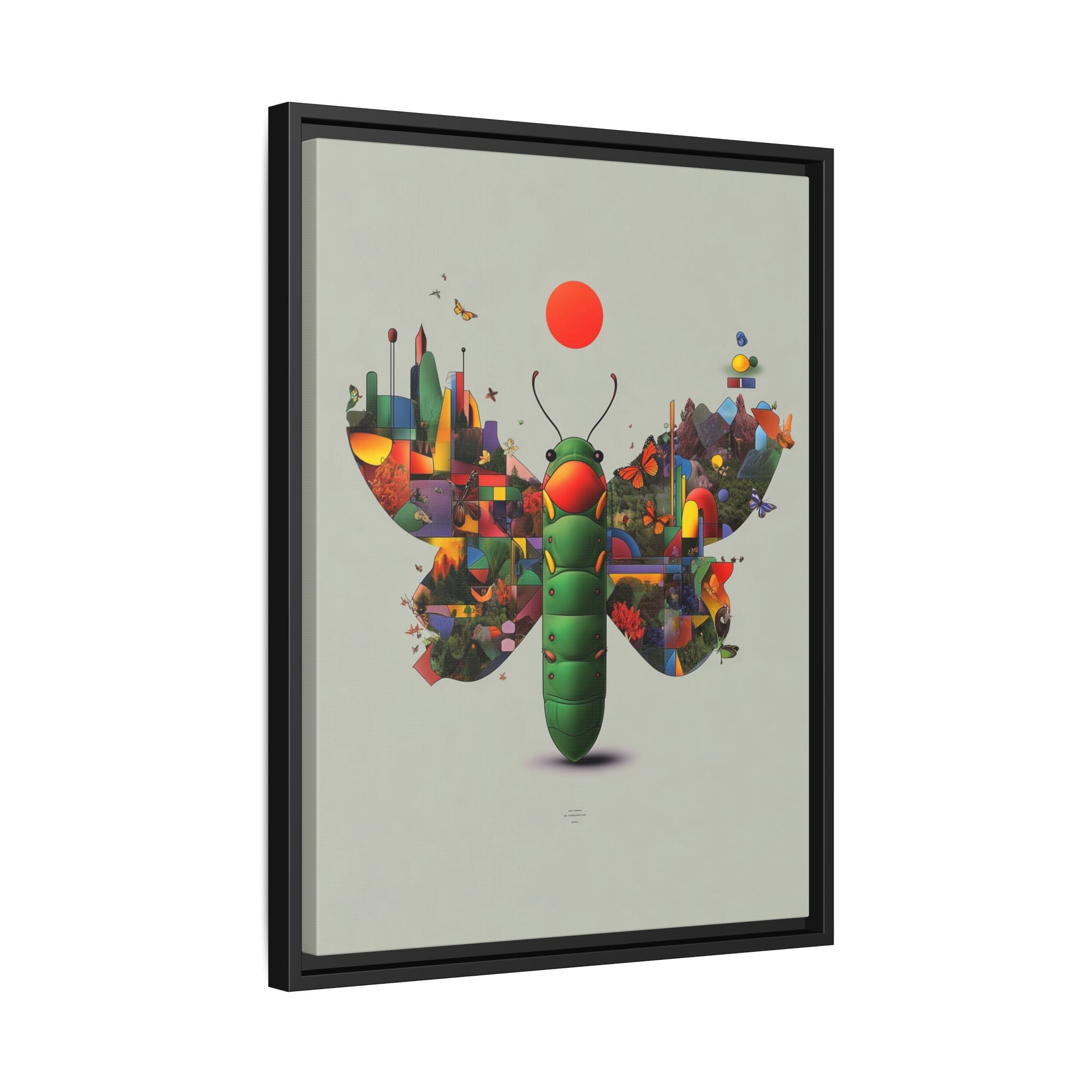 Geometric Chrysalis Framed Print : Butterfly Transformation, Digital Abstract Landscape Metaphor   |  Personalized & Custom Orders
