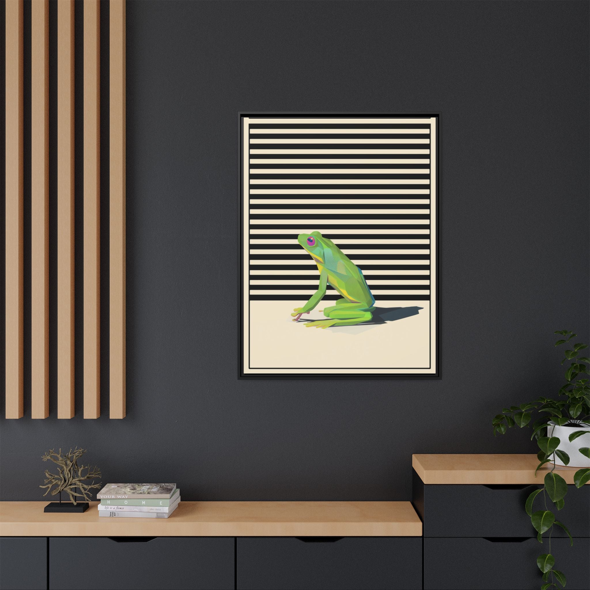 Geometric Frog Persona: Modern Wildlife Illustration, Vibrant Graphic Design   |  Personalized & Custom Orders Available