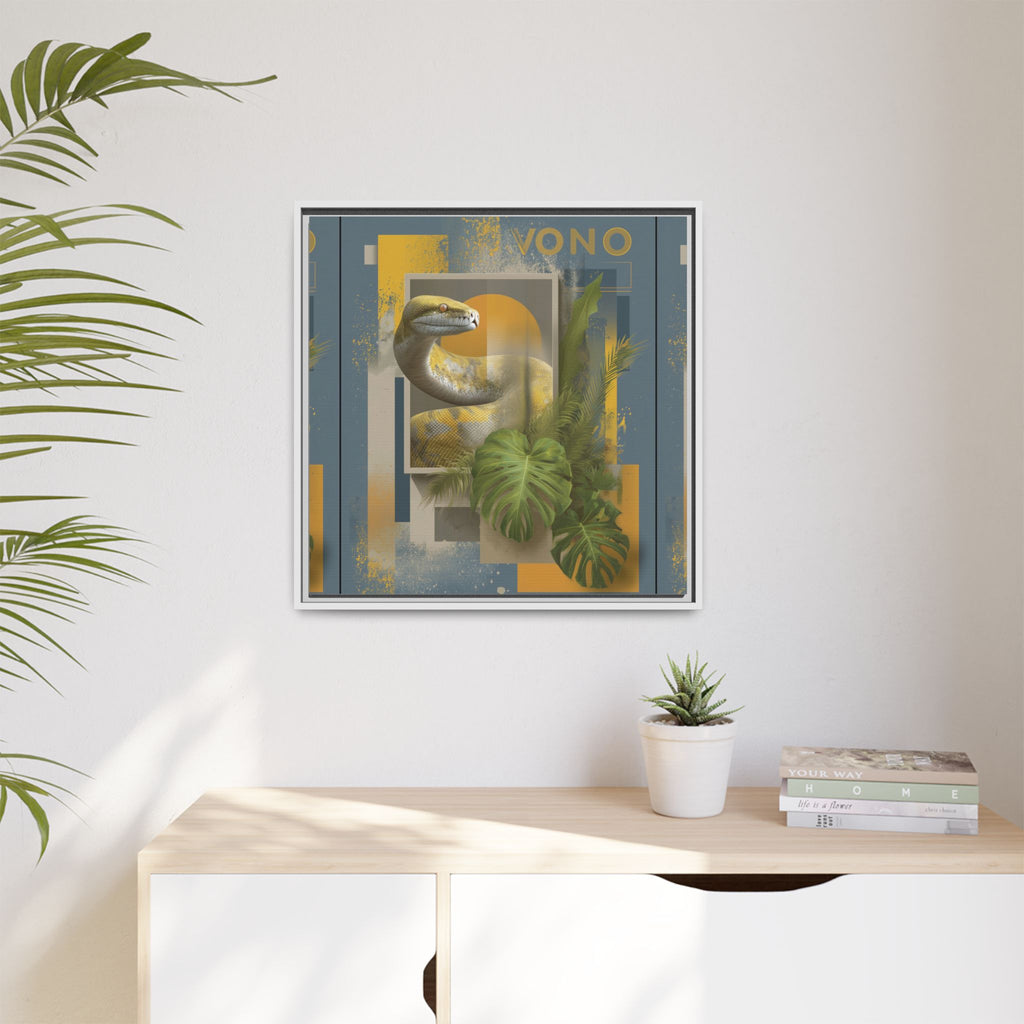 Serpent of Geometric Dimensions: Tropical Vono Design, Abstract Wildlife Art   |  Personalized & Custom Orders Available