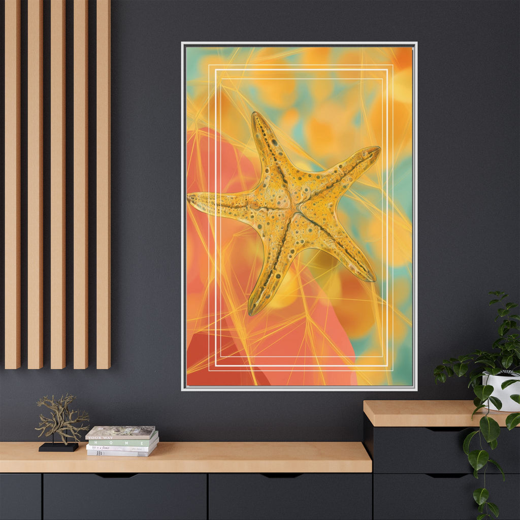 Celestial Starfish: Marine Geometry in Golden Hues, Tropical Oceanic Texture   |    Custom Orders Available