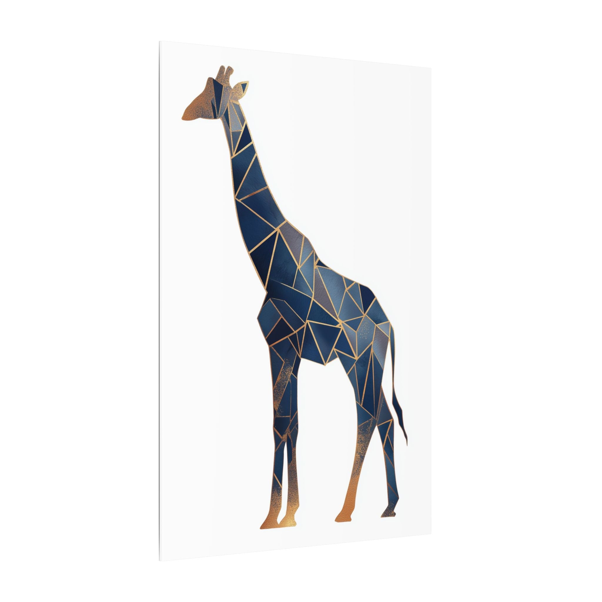 Fractured Geometry: Giraffe in Blue, Mosaic Triangulation, Modern Wildlife Art   |  Personalized & Custom Orders Available