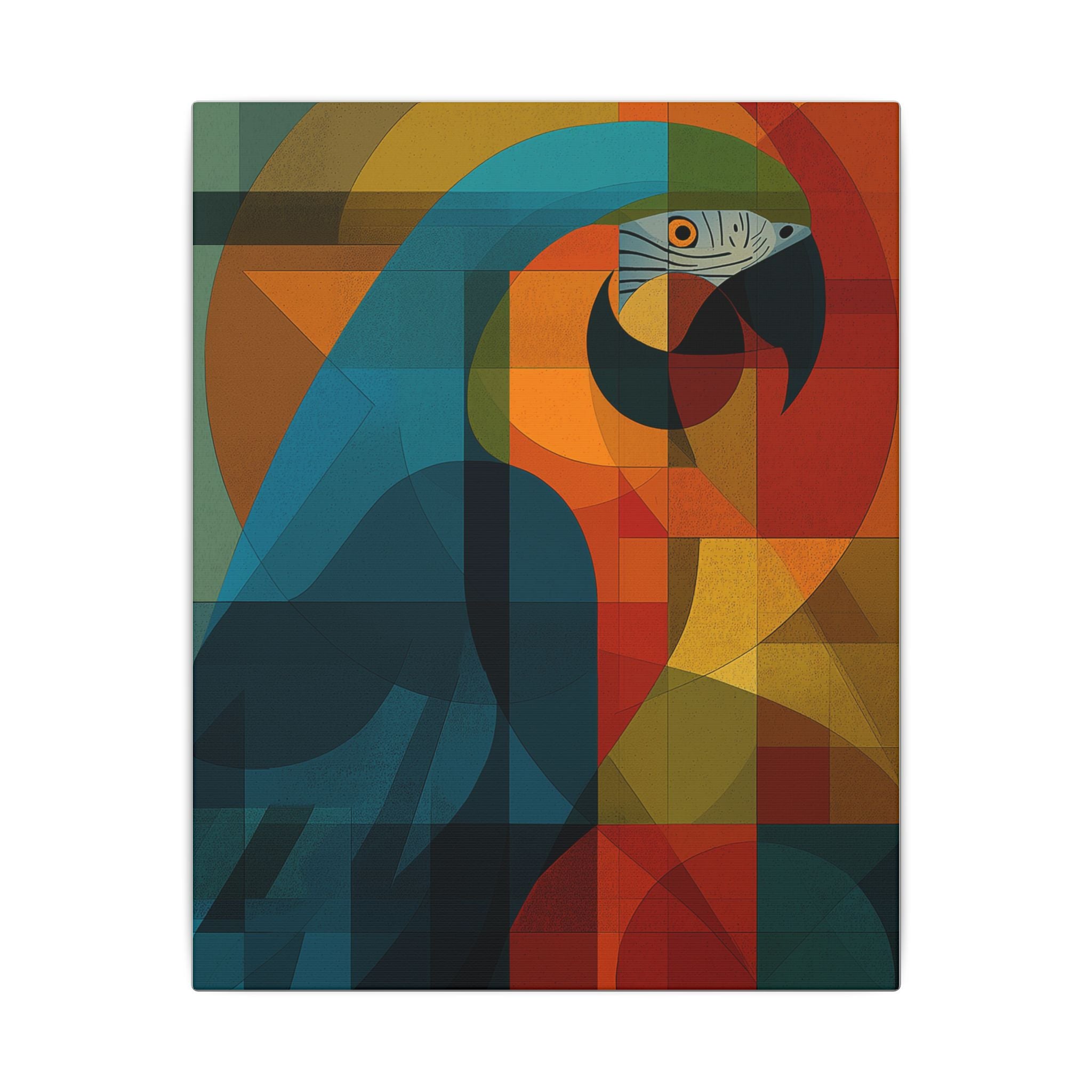 Prismatic Parrot: Cubist Mosaic, Geometric Abstract Bird Art   |    Custom Orders Available
