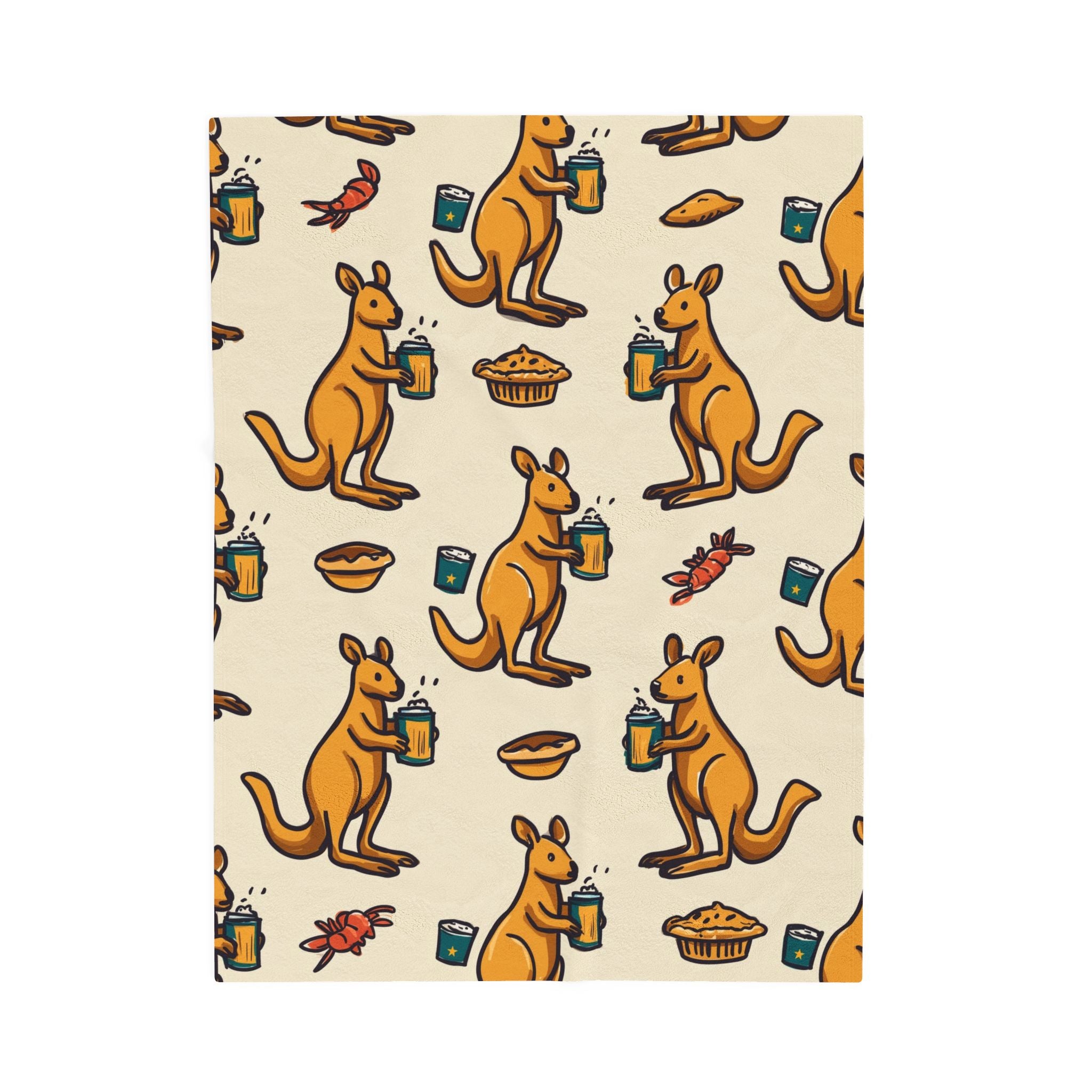 Kangaroo Cafe Companions: Whimsical Beverage Pattern, Playful Cartoon Illustration   |   Custom Orders Accepted