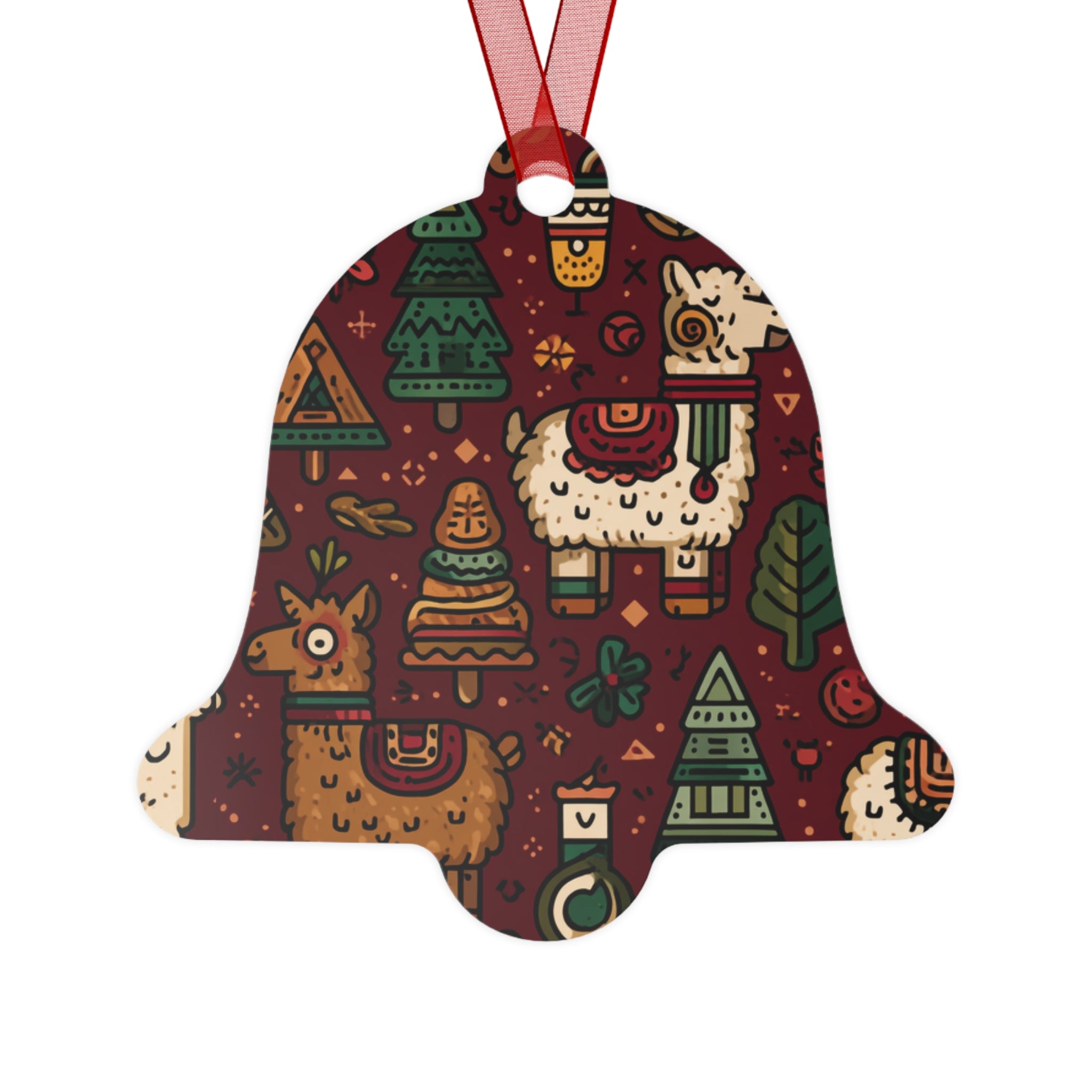 Peruvian Two Sided Themed Incan Theme Festive Metal Ornaments, Unique Holiday Decorations, Christmas Tree Decor, Personalized Gifts, Charming Keepsake