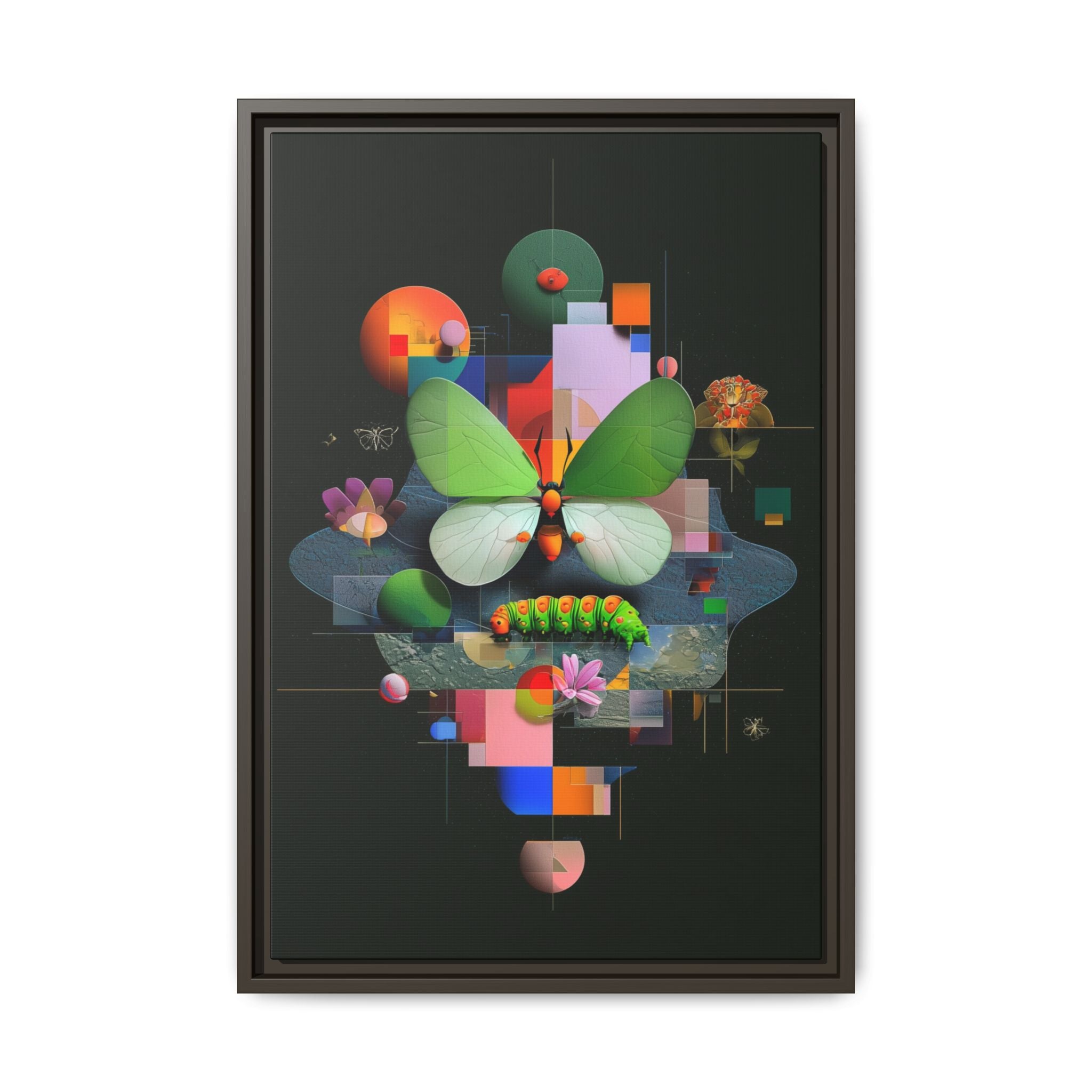 Metamorphosis Geometry Framed Print : Digital Nature Synthesis, Butterfly Abstraction   |  Personalized & Custom Orders Available