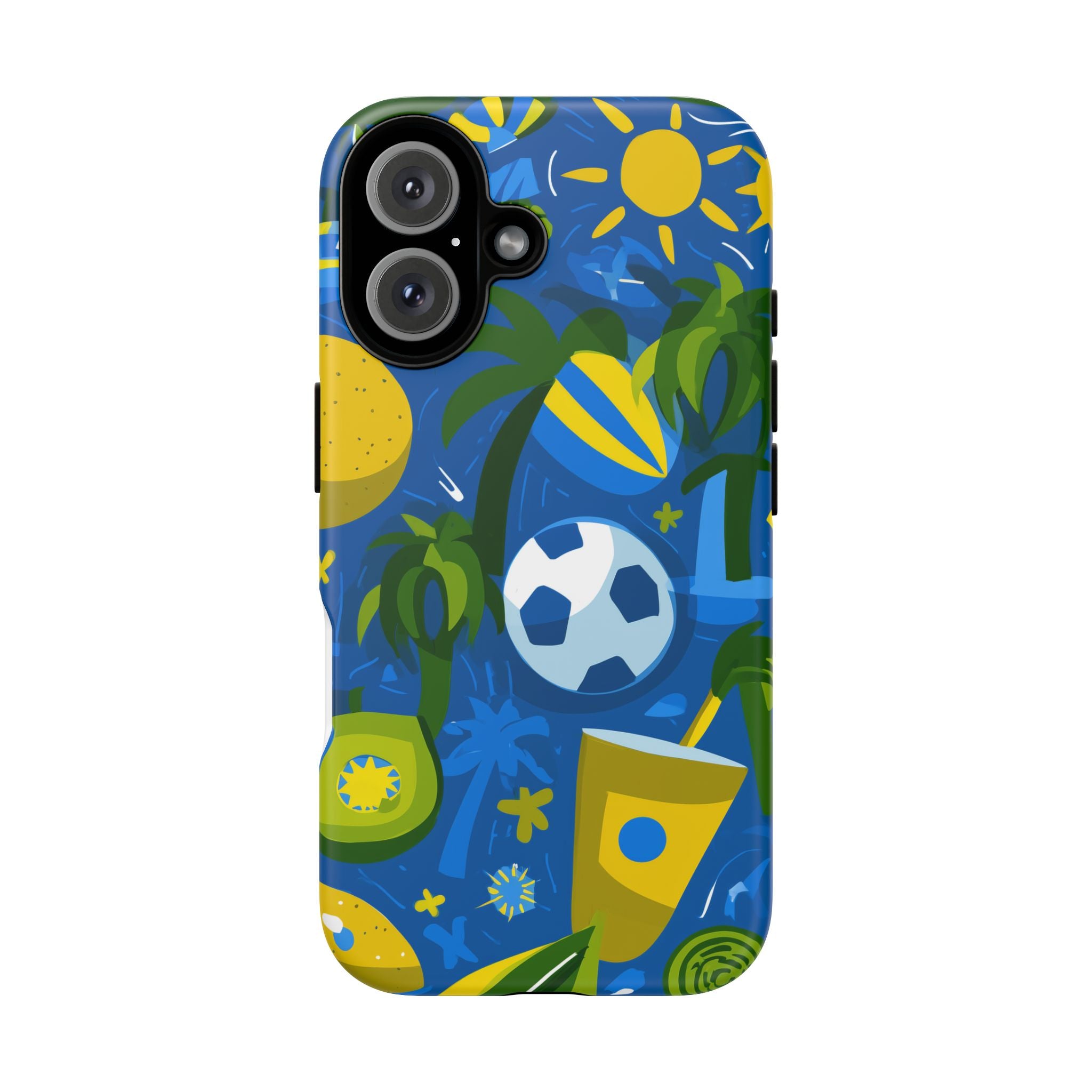 Brazil Tough Cases: Sporty Tropical Phone Case, Fun Beach Vibe Phone Accessory, Summer Travel Gift, Colorful Phone Cover, Casual Style Tech