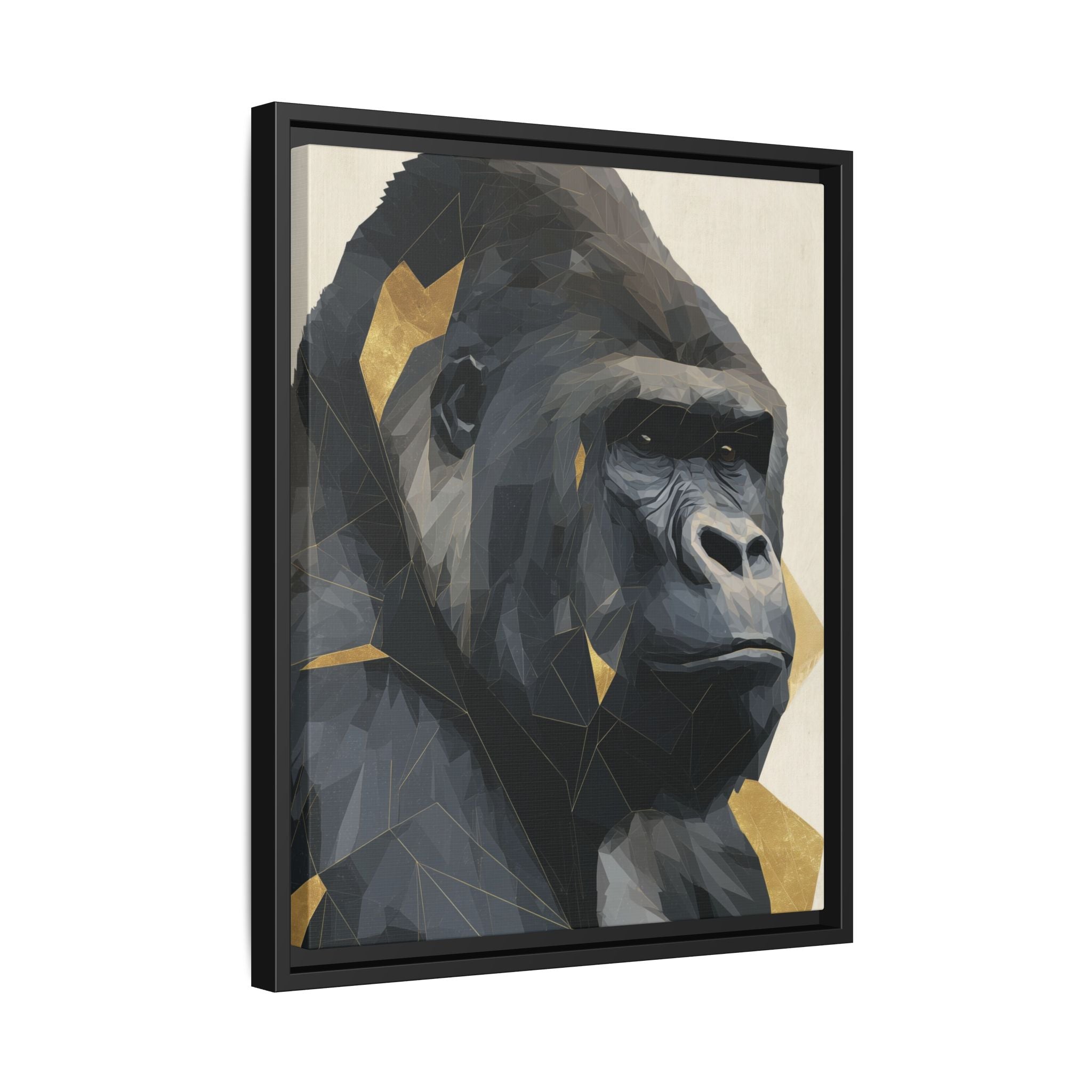 Primal Geometry: Polygonal Gorilla Portrait, Modern Metallic Wildlife Art   |  Personalized & Custom Orders Available