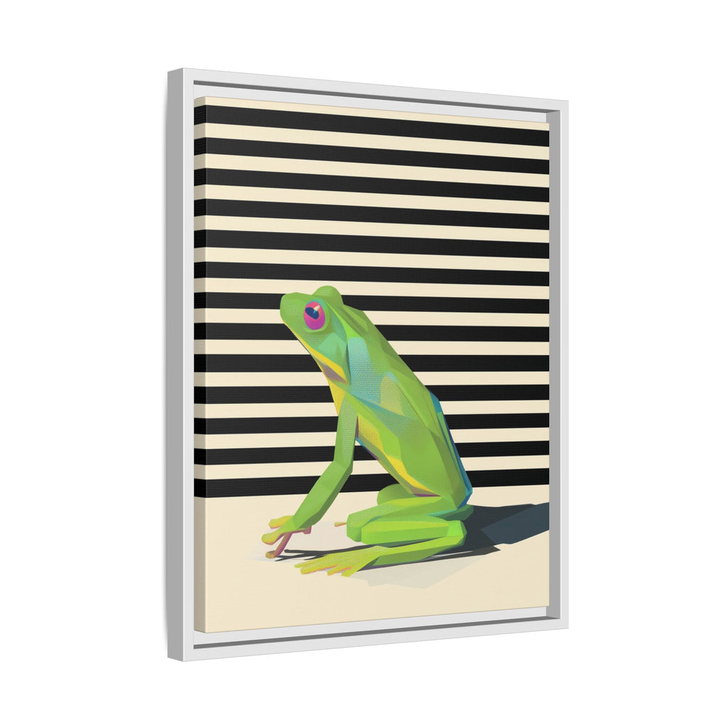 Stylized Frog Portrait Framed Print , Minimalist Pop Art Design   |  Personalized & Custom Orders Available