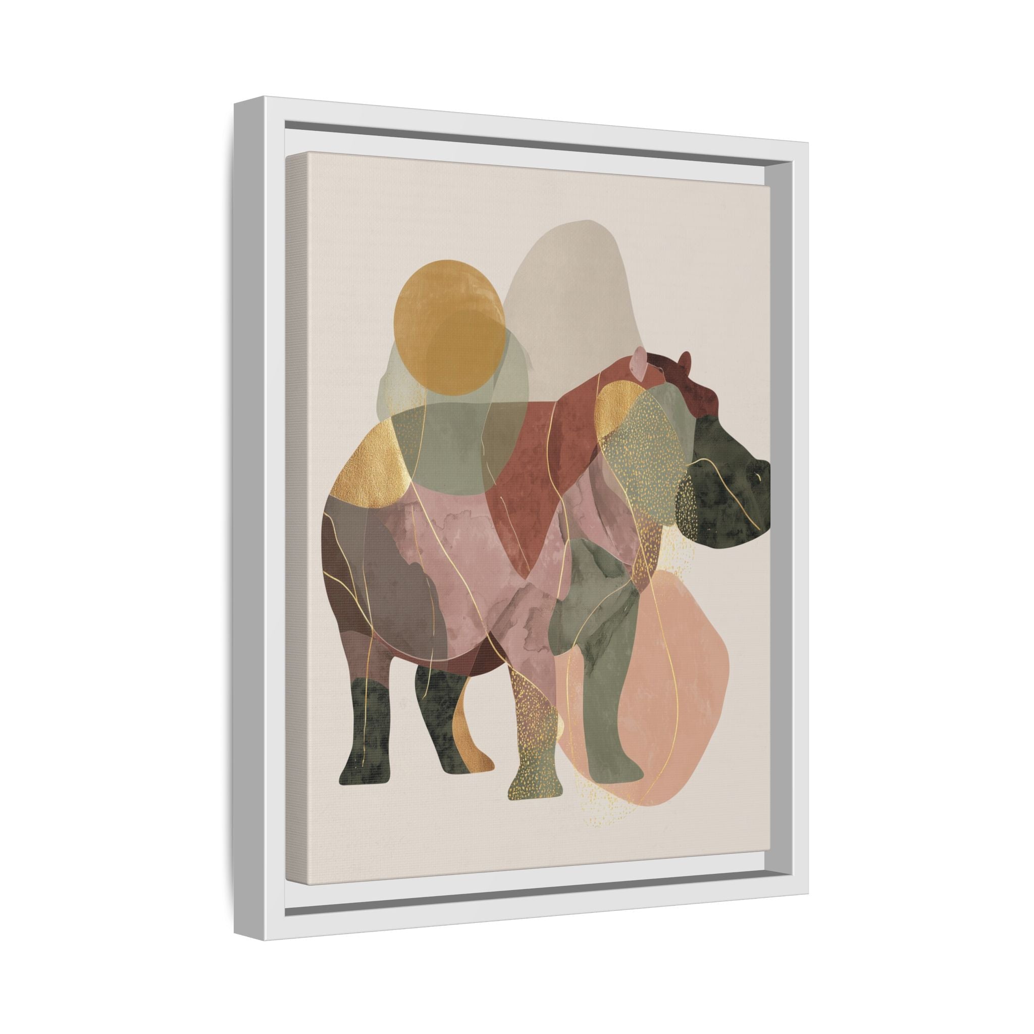 Geometric Hippo: Abstract Animal Art, Modern Watercolor Shapes   |  Personalized & Custom Orders Available
