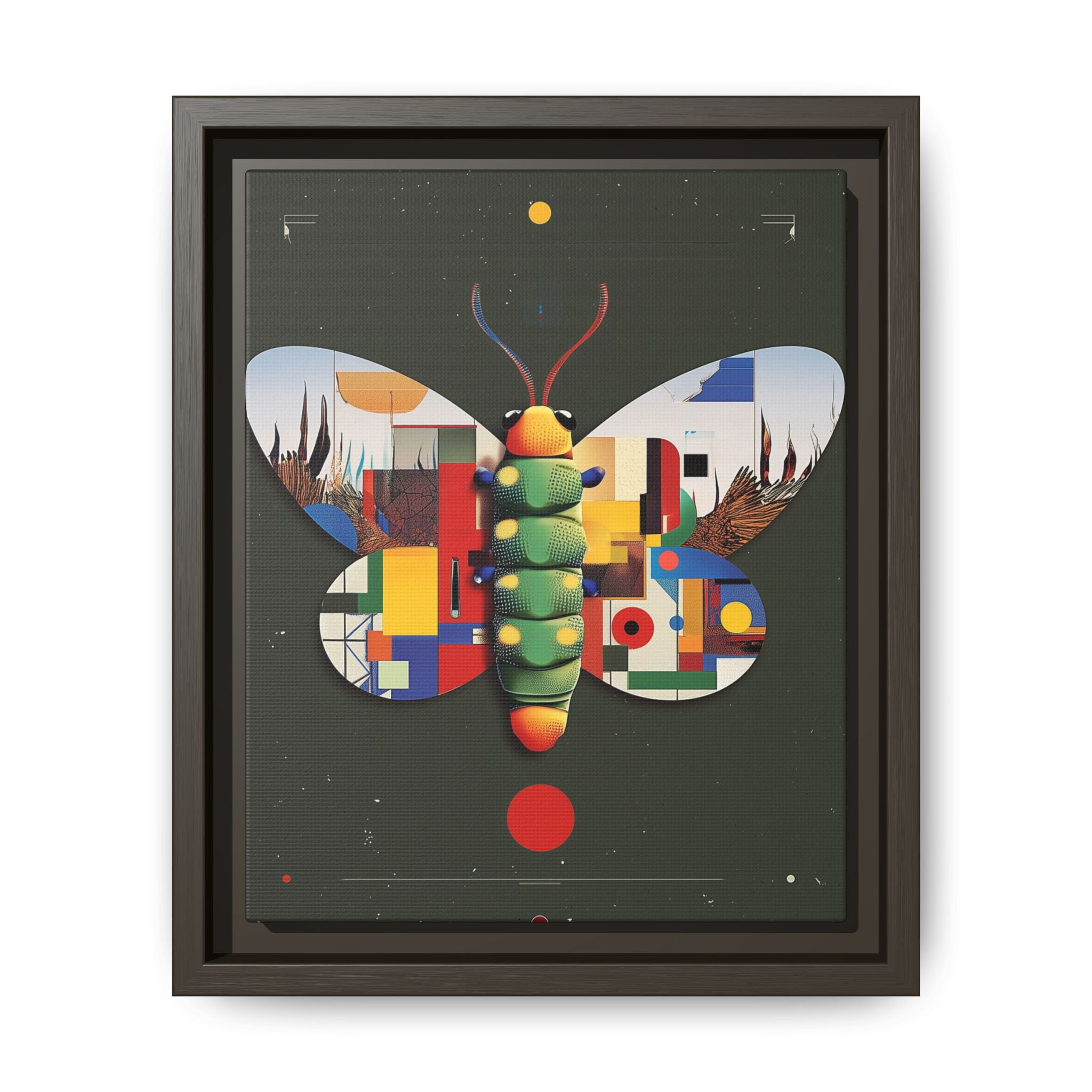 Geometric Butterfly Framed Print : Digital Cubist Interpretation, Modernist Entomological Design   |  Personalized & Custom Orders Available