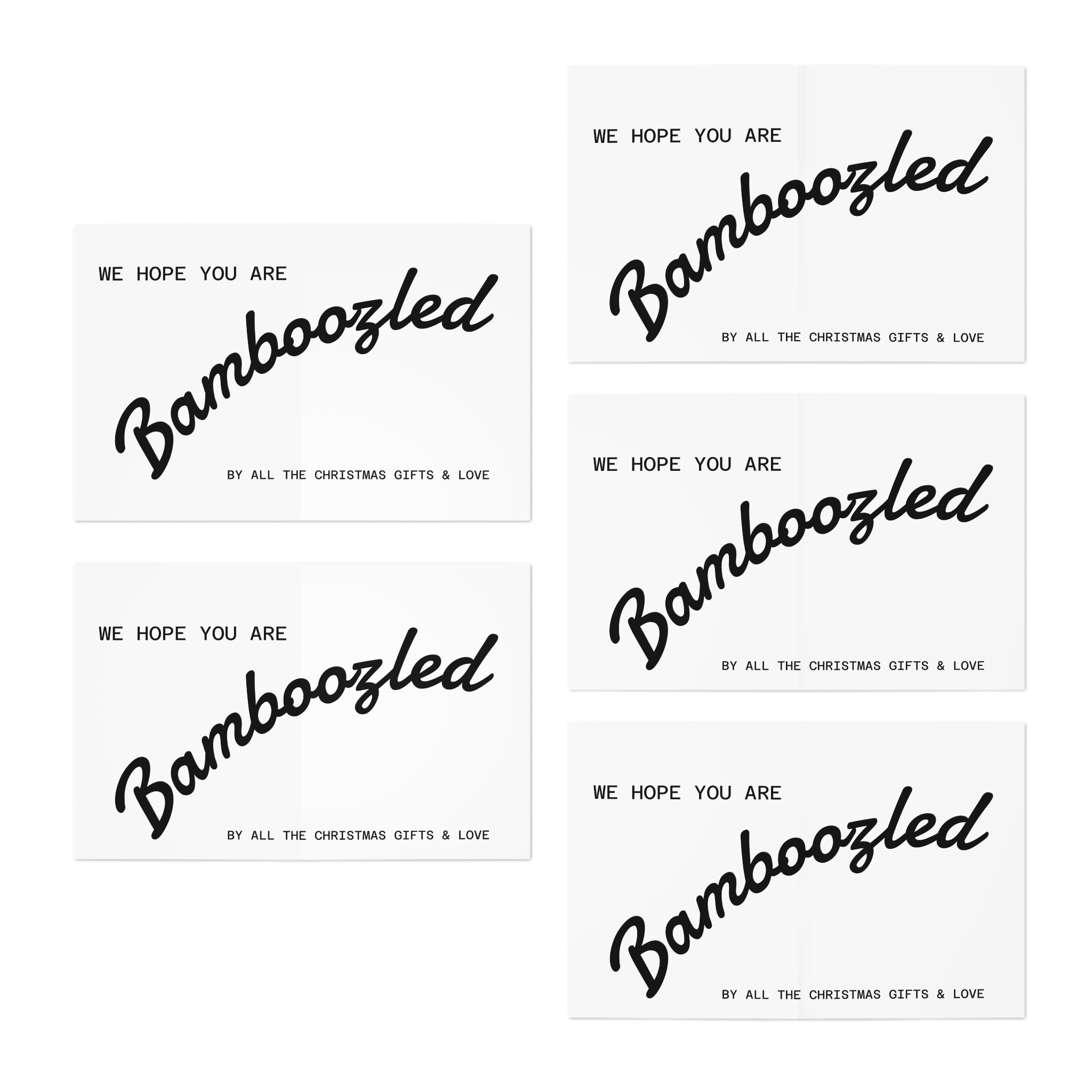 Multi-Design Greeting Cards (5-Pack) - Cute Panda Themed Christmas Cards , Silly Unique Cards