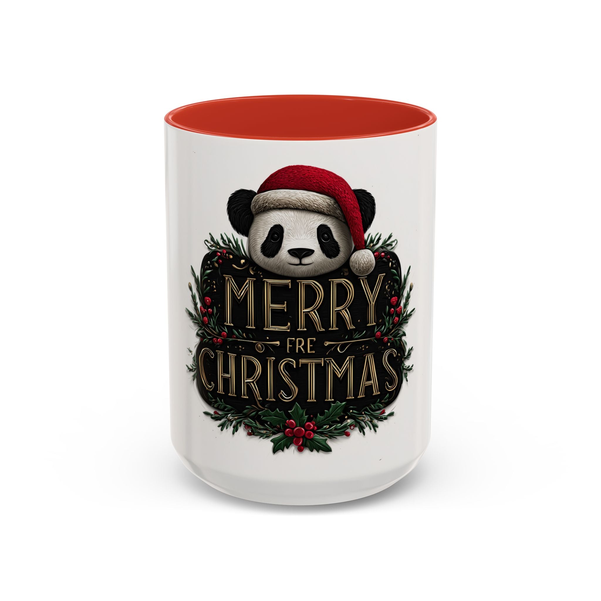 Merry Christmas Panda Coffee Mug - Holiday Gift, Ceramic Mug, Cute Panda Mug, Festive Drinkware, Christmas Decor