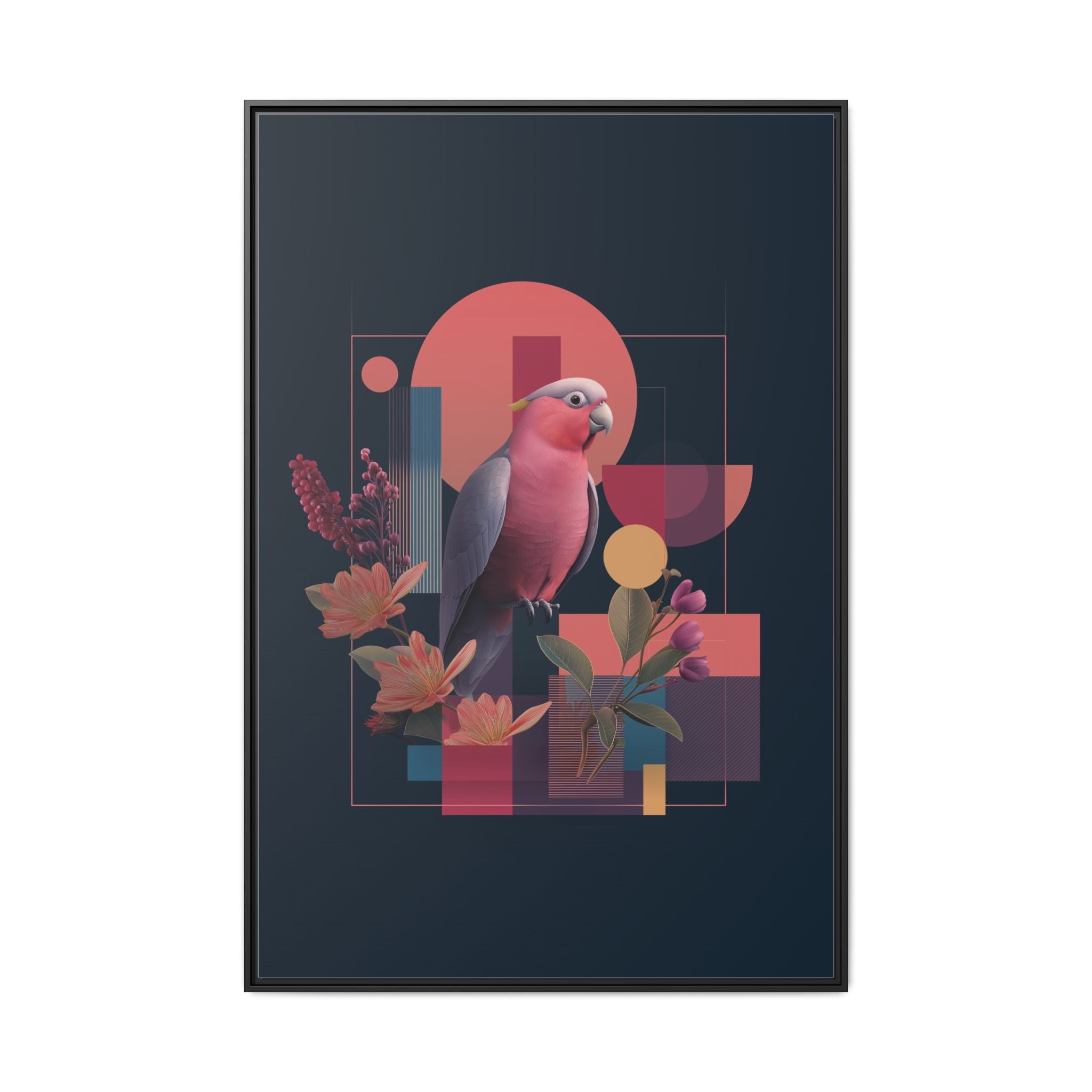 Geometric Rose Galah: Digital Art Deco, Retro-Futuristic Parrot Composition   |    Custom Orders Available