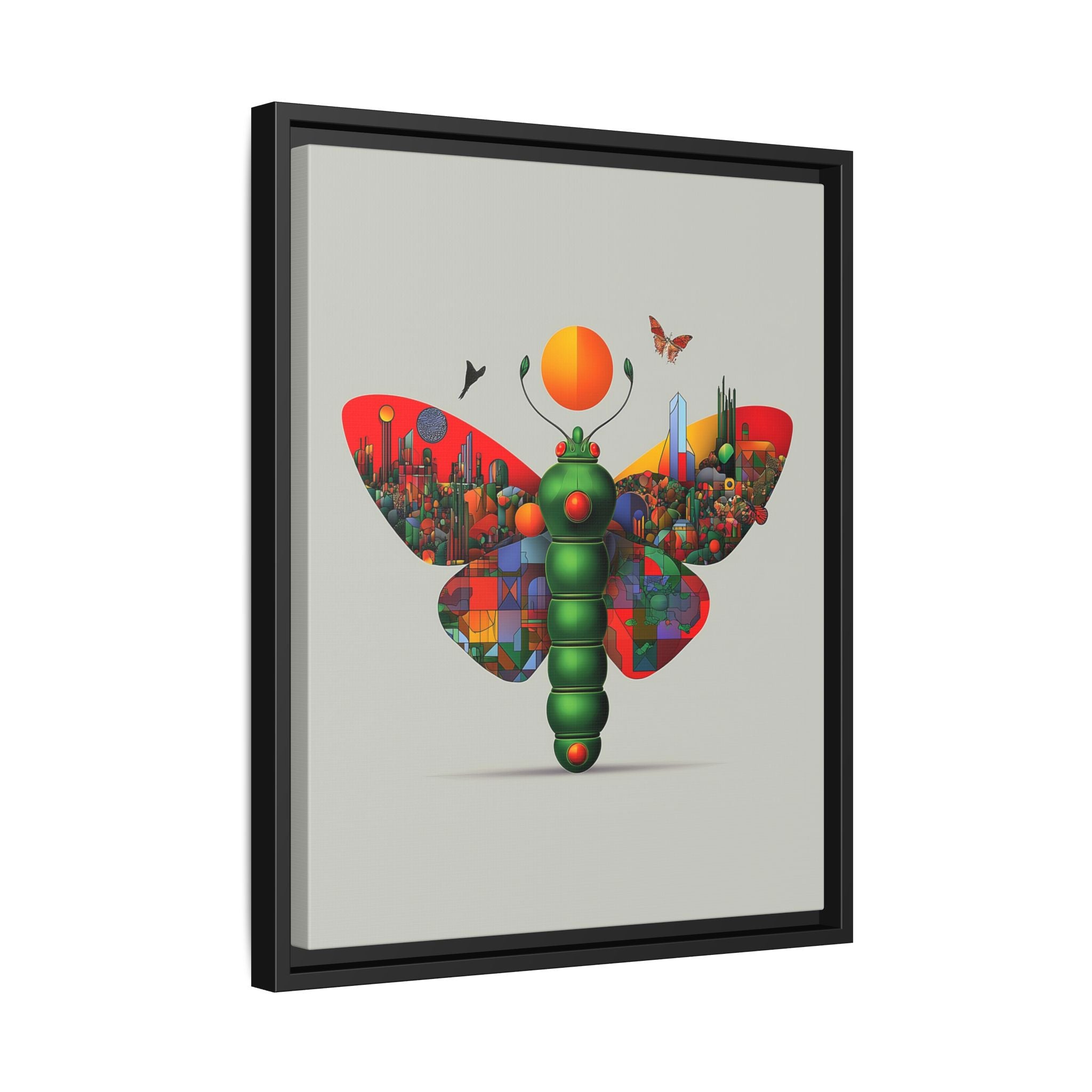 Urban Metamorphosis: Geometric Butterfly Cityscape, Cubist Digital Illustration   |    Custom Orders Available