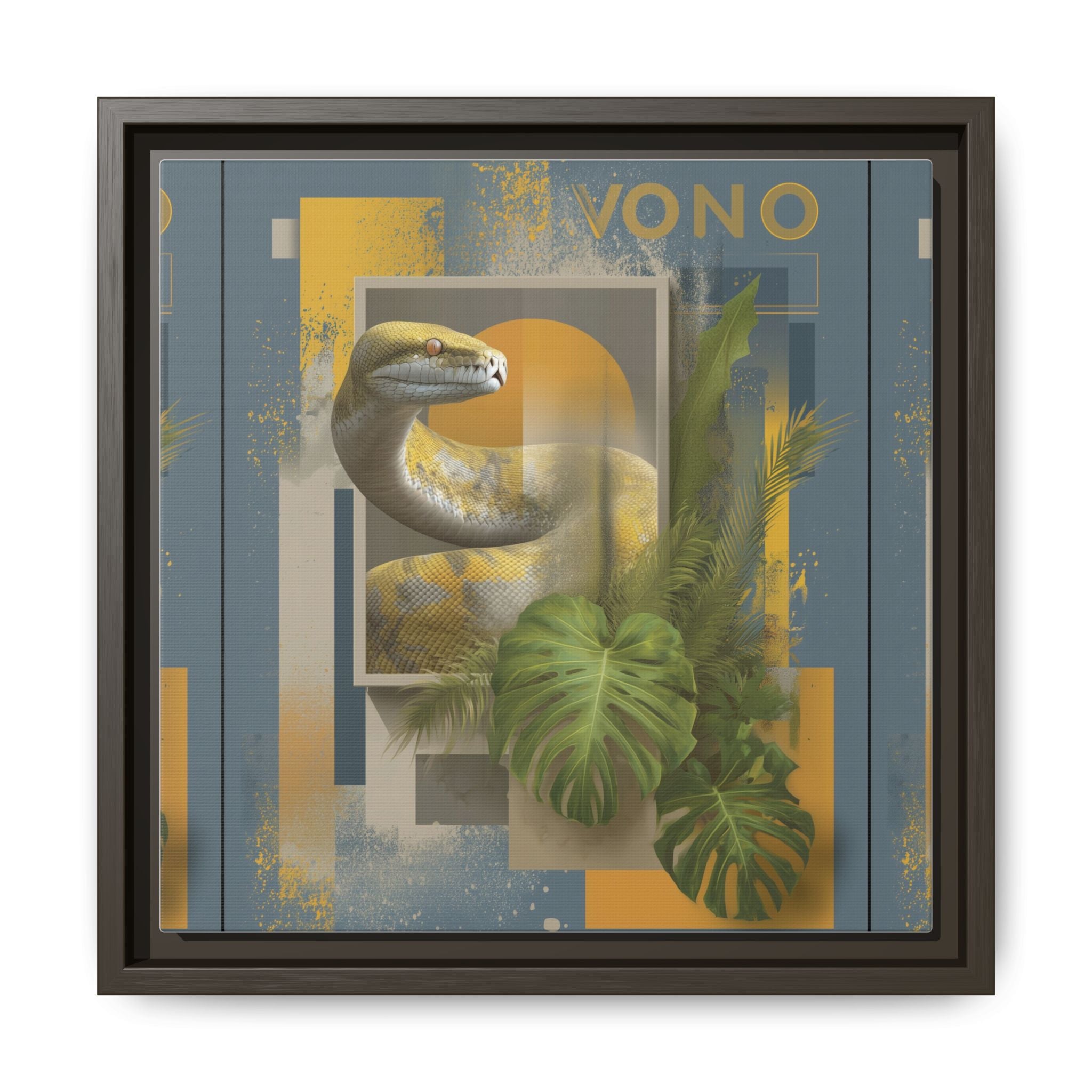 Serpent of Geometric Dimensions: Tropical Vono Design, Abstract Wildlife Art   |  Personalized & Custom Orders Available