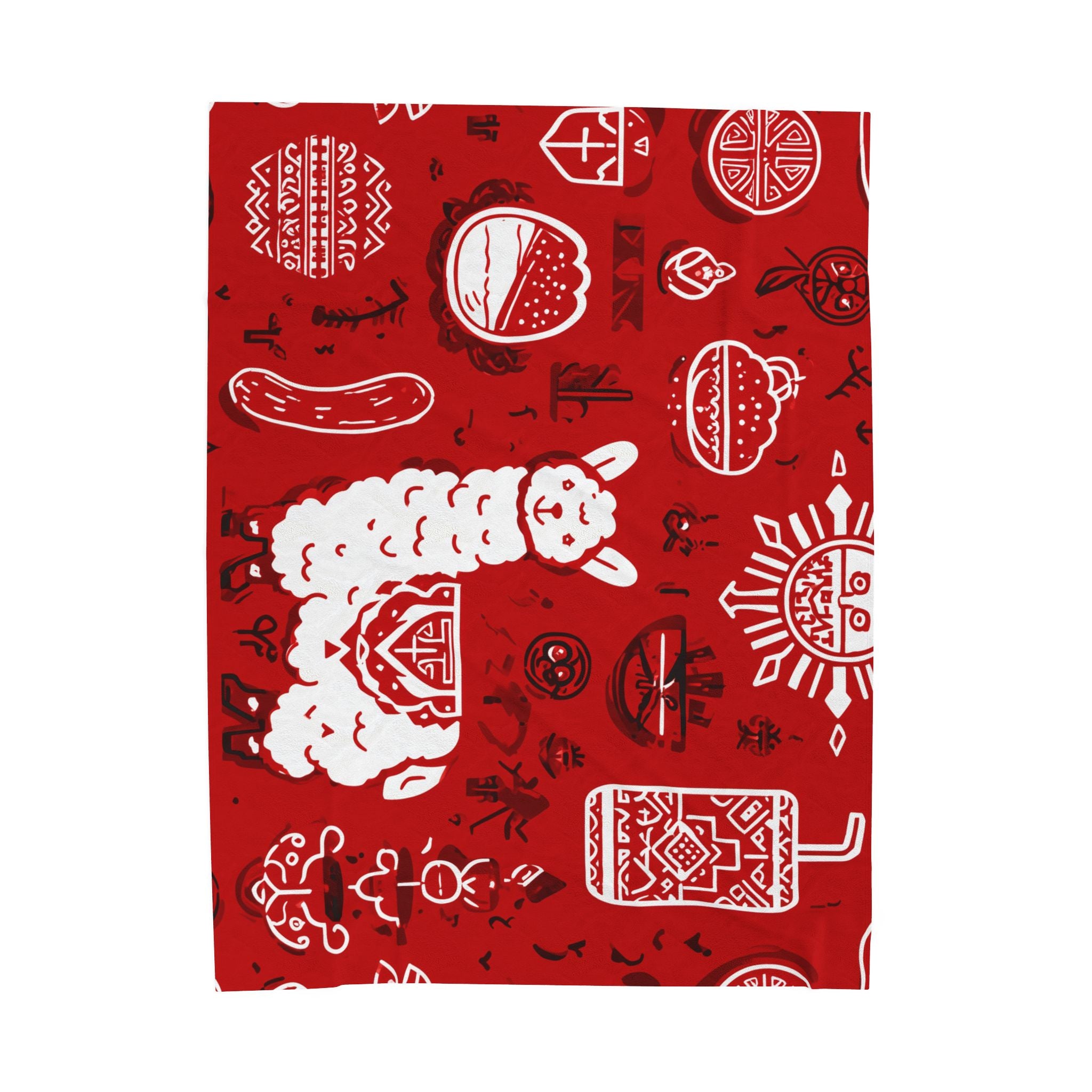 Colorful Llama Peruvian Cusco Plush Blanket, Cozy Home Decor, Unique Gift for Kids, Mexican Fiesta Theme, Perfect for Snuggling