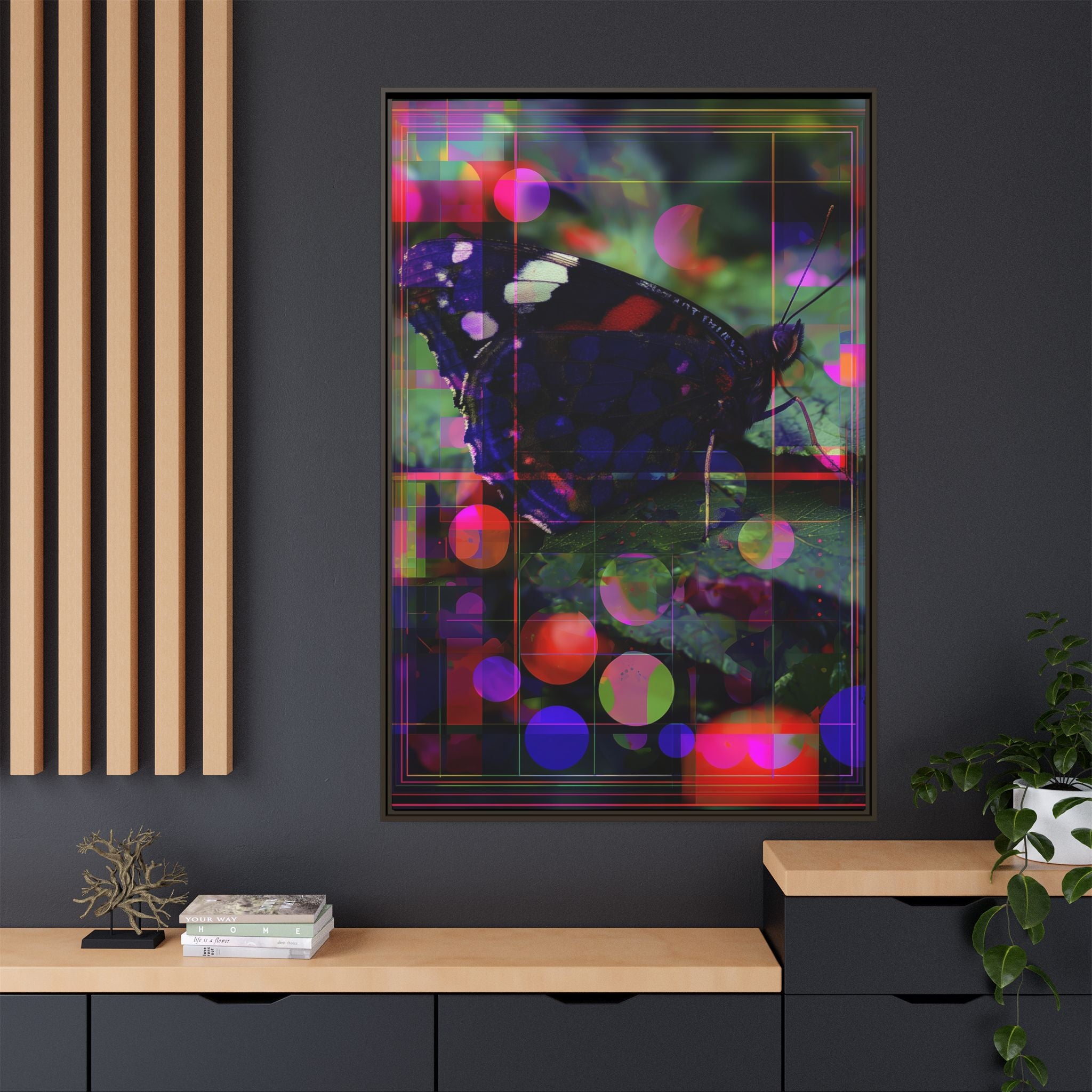 Geometric Butterfly Framed Print: Digital Glitch Butterfly Art, Geometric Nature Photography   |  Personalized & Custom Orders Available