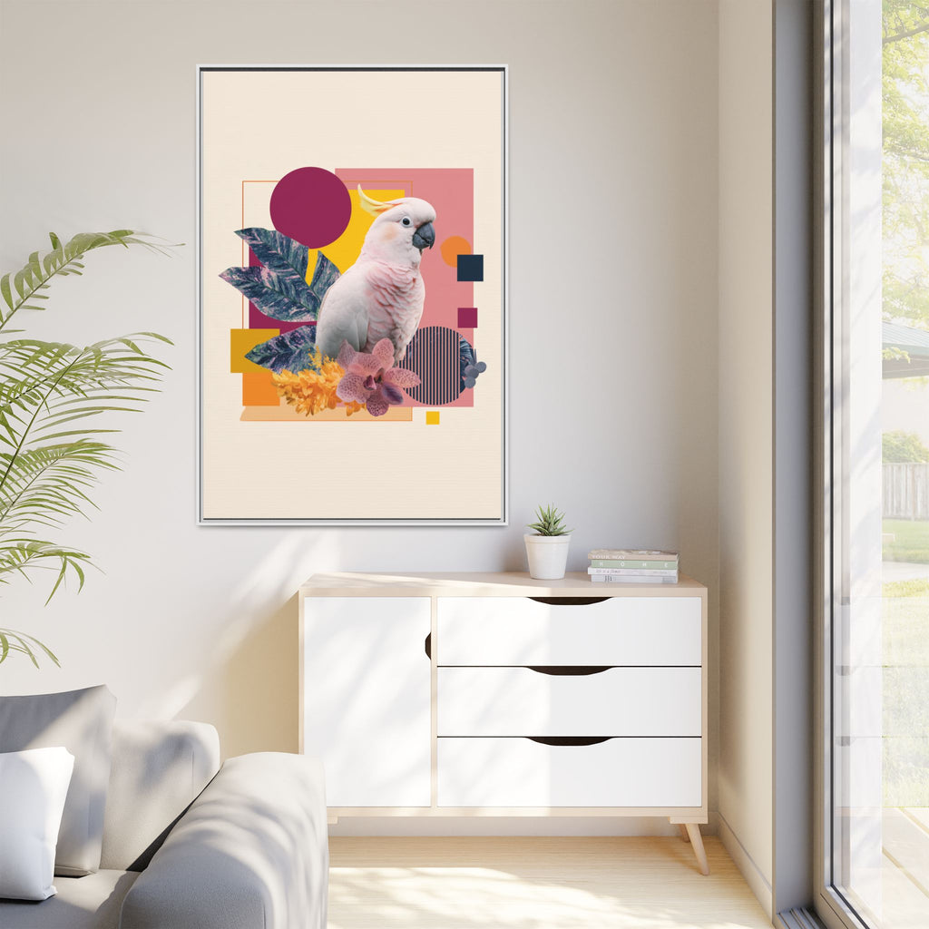 Cockatoo in Geometric Paradise: Tropical Avian Design, Modern Abstract Art   |    Custom Orders Available