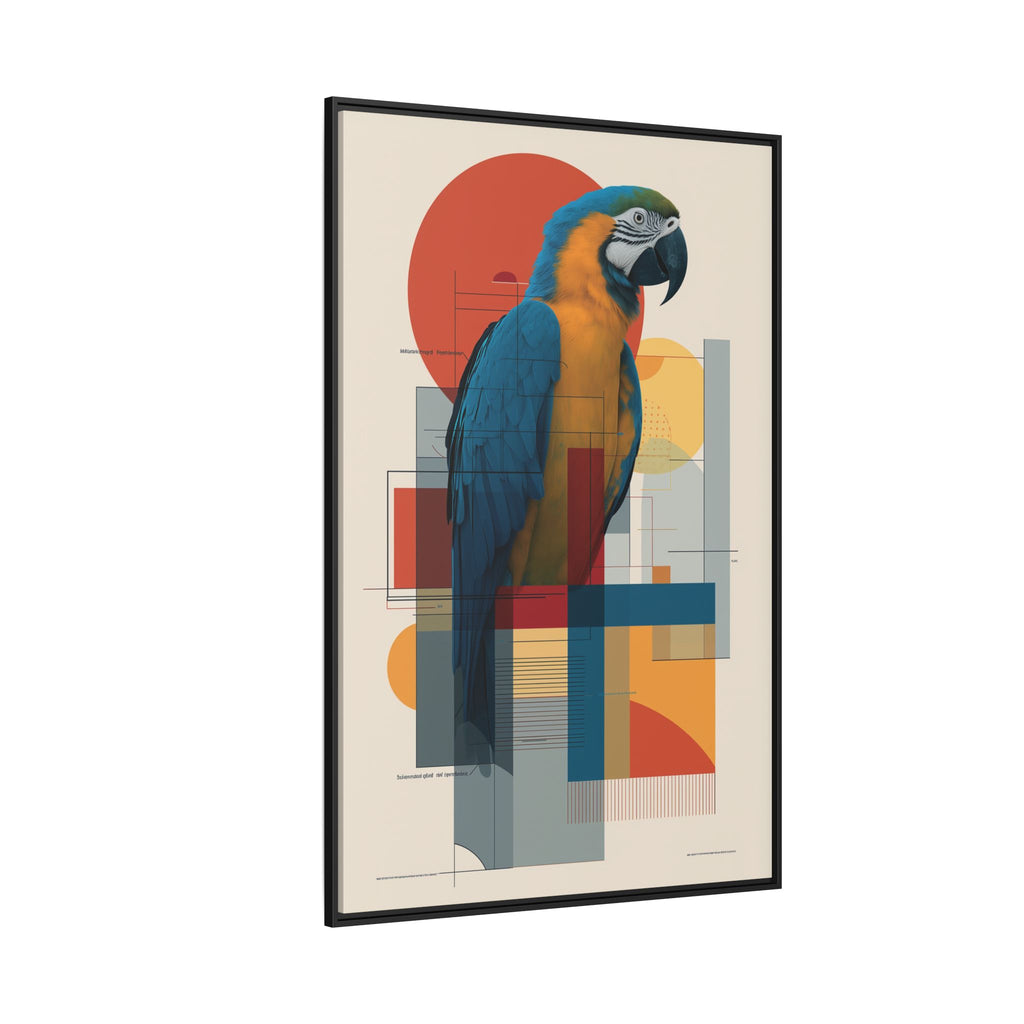 Macaw in Geometric Harmony: Modern Avian Portrait, Architectural Abstract Composition   |    Custom Orders Available