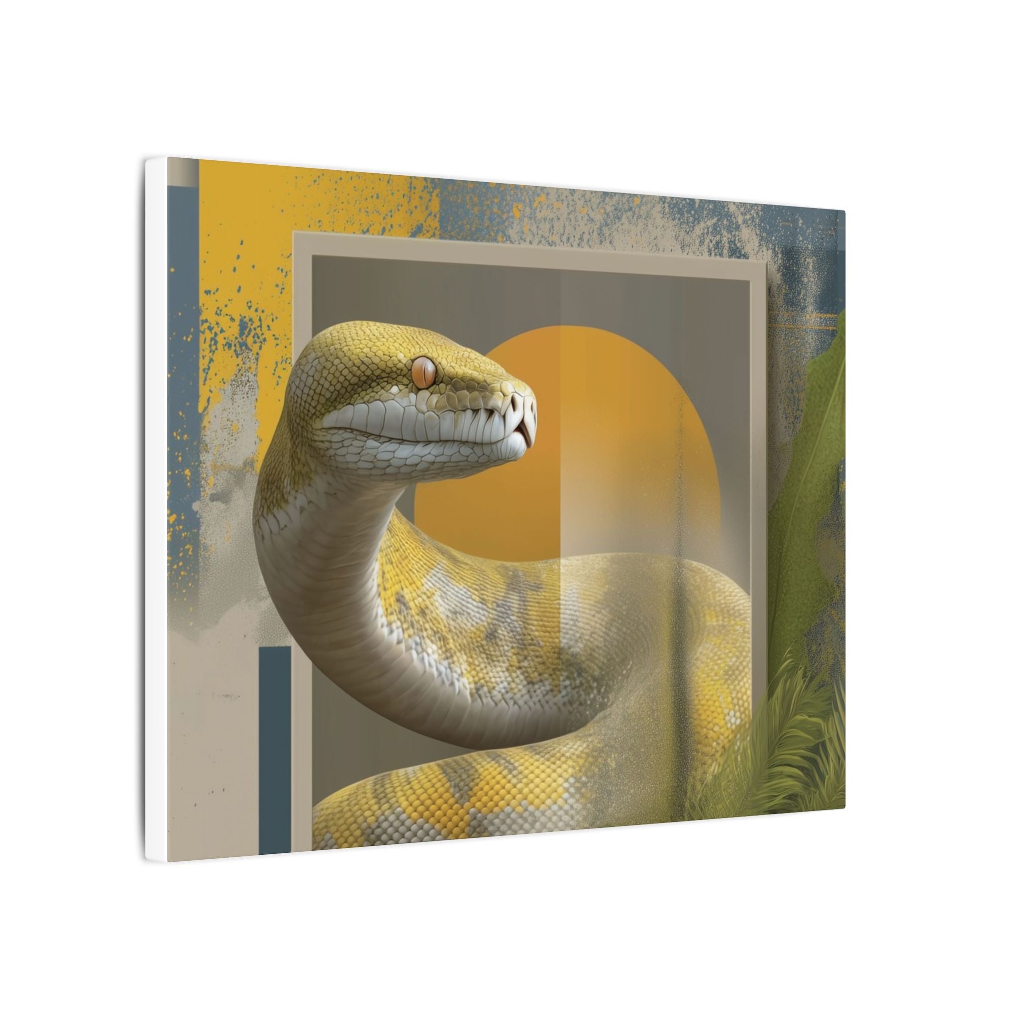 Serpent's Geometric Symphony: Tropical Python Illustration, Modern Graphic Design   |    Custom Orders Available