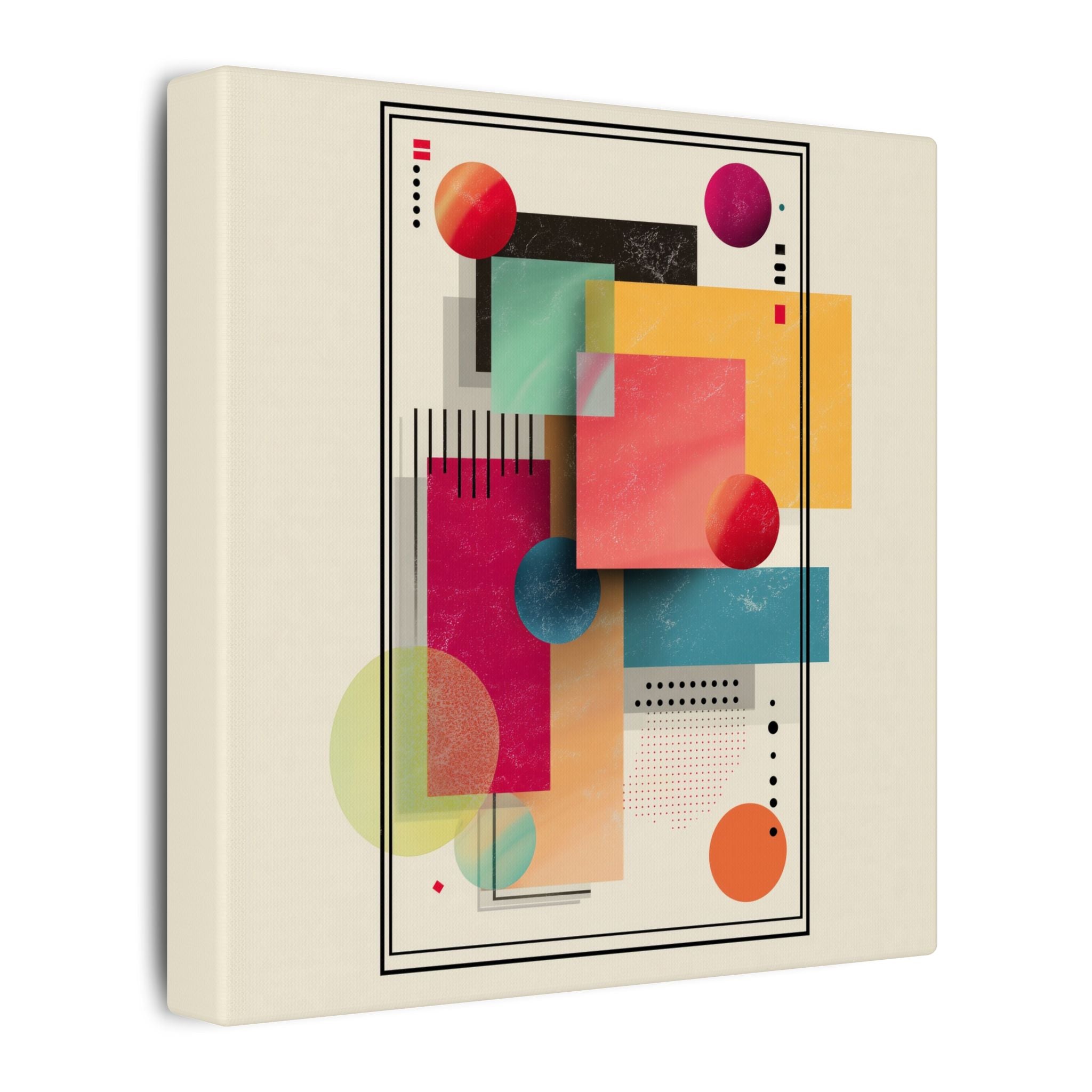 Geometric Dynamism: Bauhaus Abstraction, Translucent Shapes, Modernist Composition   |   Custom Orders Accepted