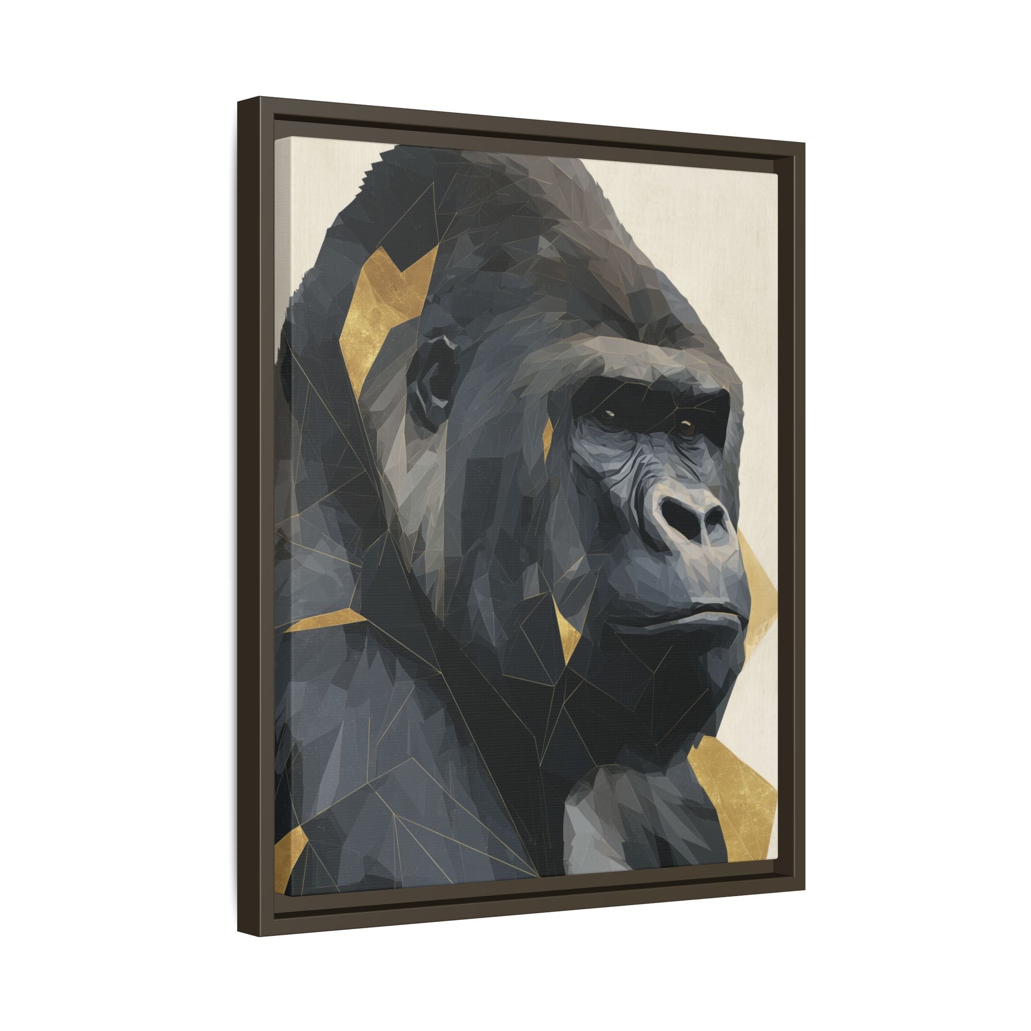 Primal Geometry: Polygonal Gorilla Portrait, Modern Metallic Wildlife Art   |  Personalized & Custom Orders Available