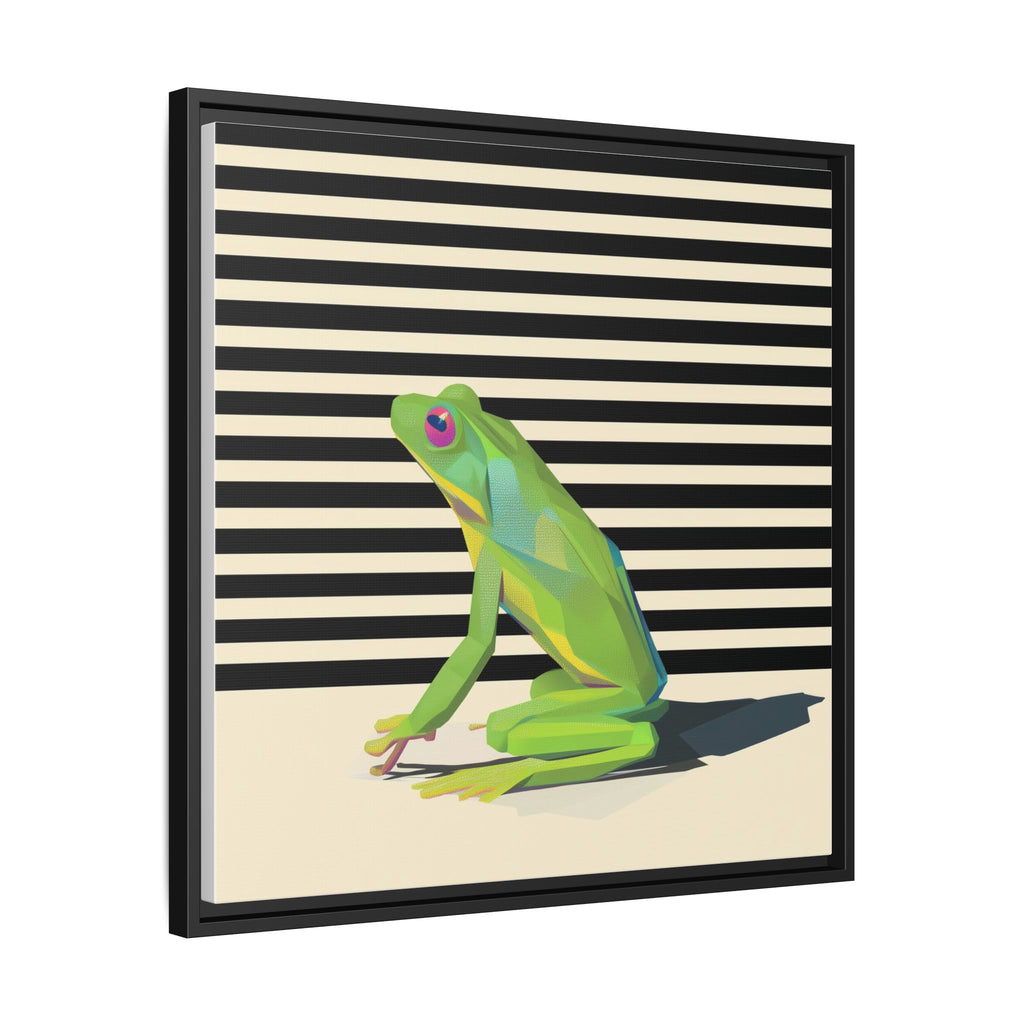 Stylized Frog Portrait Framed Print , Minimalist Pop Art Design   |  Personalized & Custom Orders Available