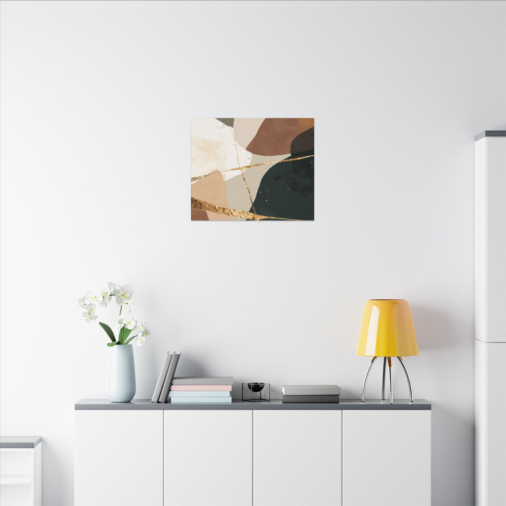 Canvas Print, Abstract Earthy Gold Wall Art, Modern Designer Home Decor, Stretched Matte Canvas; Thick, Multi-Size, Office Decor