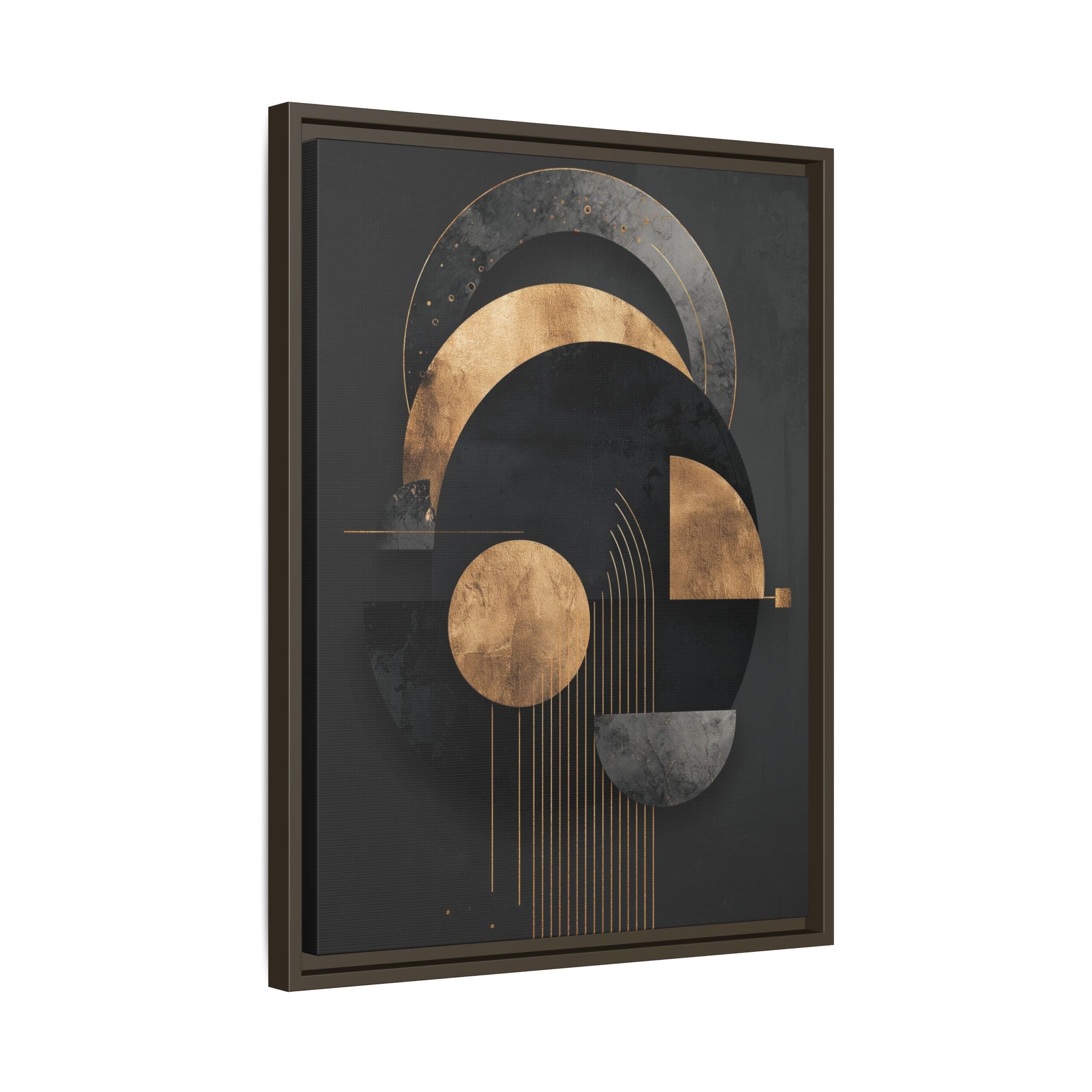 Geometric Resonance: Abstract Gold and Black Design, Minimalist Architectural Art, Modern Metallic Composition   |   Custom Orders Accepted