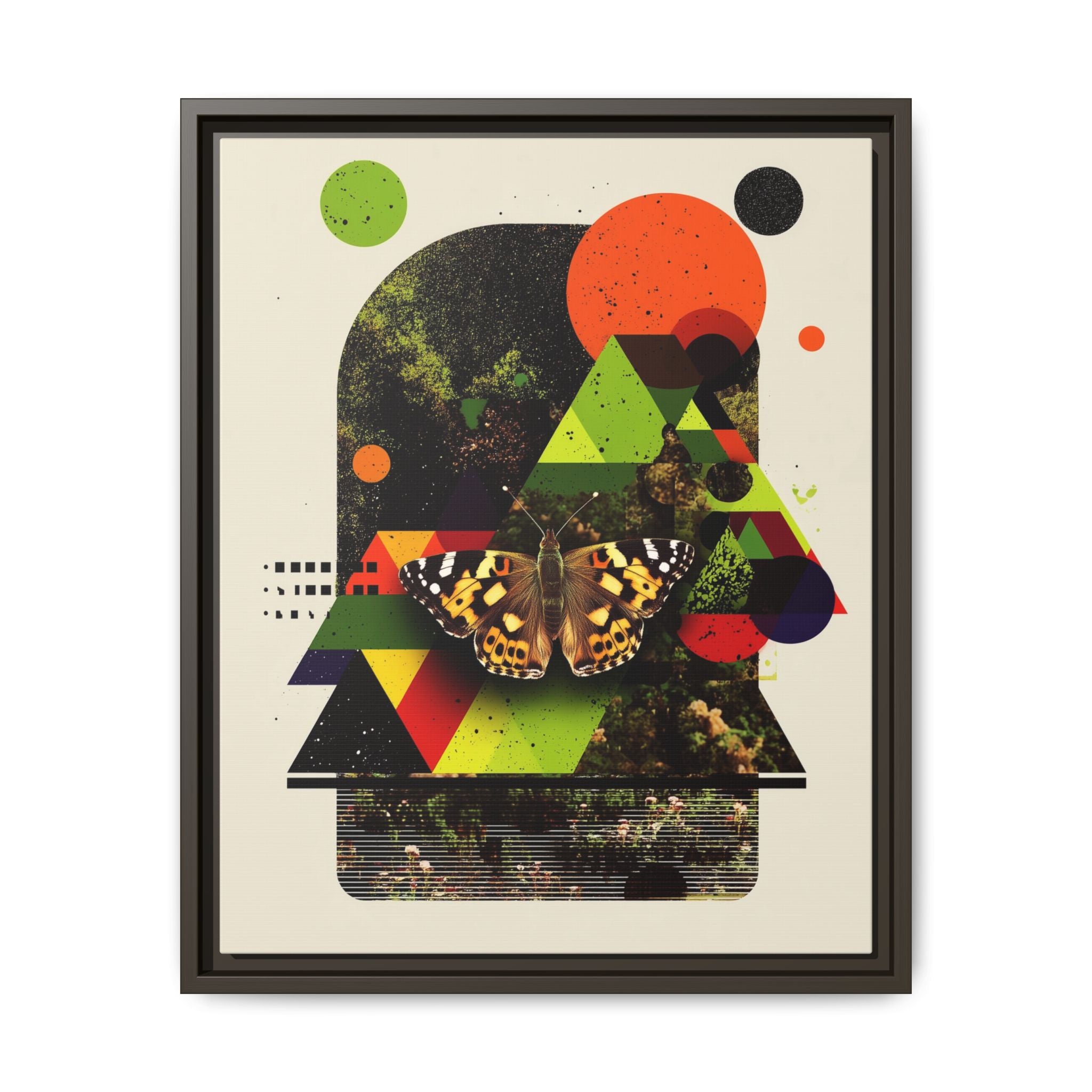 Metamorphic Geometries Framed Print: Digital Nature Collage, Butterfly Abstract Design   |   Custom Orders Available