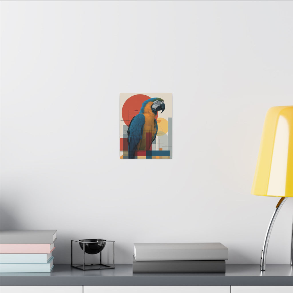 Chromatic Convergence: Macaw in Modernist Geometry, Abstract Avian Portrait   |    Custom Orders Available