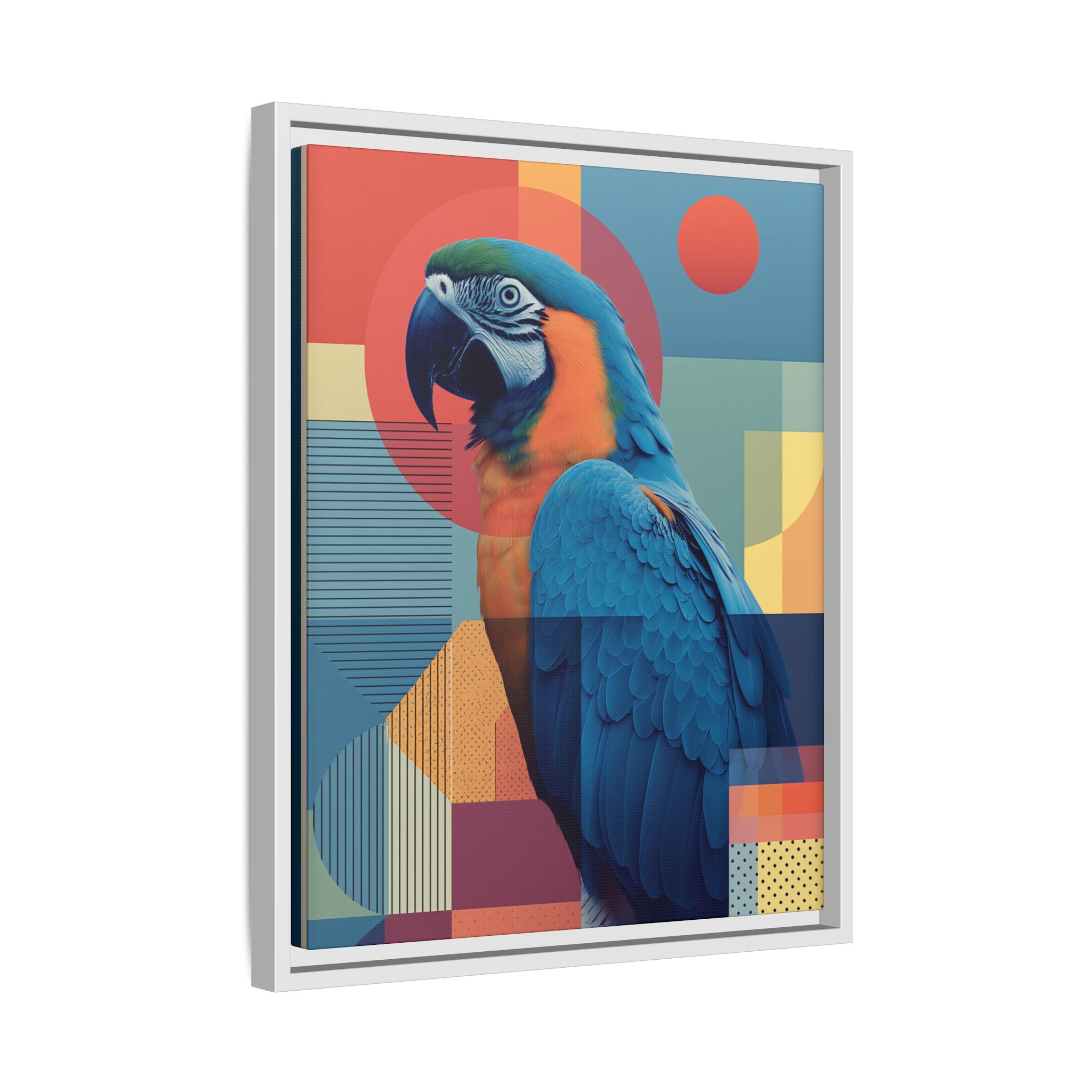 Geometric Macaw: Prismatic Wildlife Fusion, Modern Abstract Composition   |    Custom Orders Available