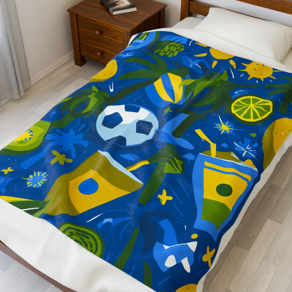 Brazil Summer Bliss Quilt Doona Duvet Cover : Tropical Paradise Vibes, Graphic Design Sunshine Illustration   |   Custom Orders Accepted