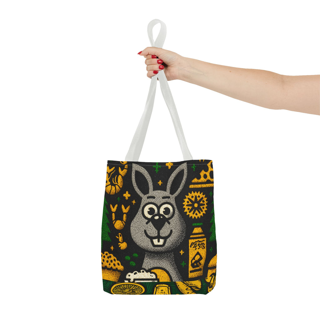 Fun Kangaroo-Themed Tote Bag, Cute Bunny and Kangaroo Design, Eco-Friendly Reusable Bag for Picnics, Gifts, Spring Decor, Beach