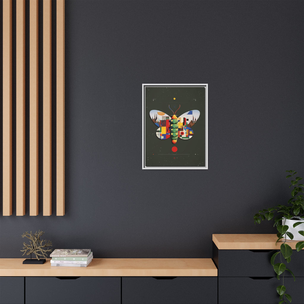 Geometric Butterfly Framed Print : Digital Cubist Interpretation, Modernist Entomological Design   |  Personalized & Custom Orders Available