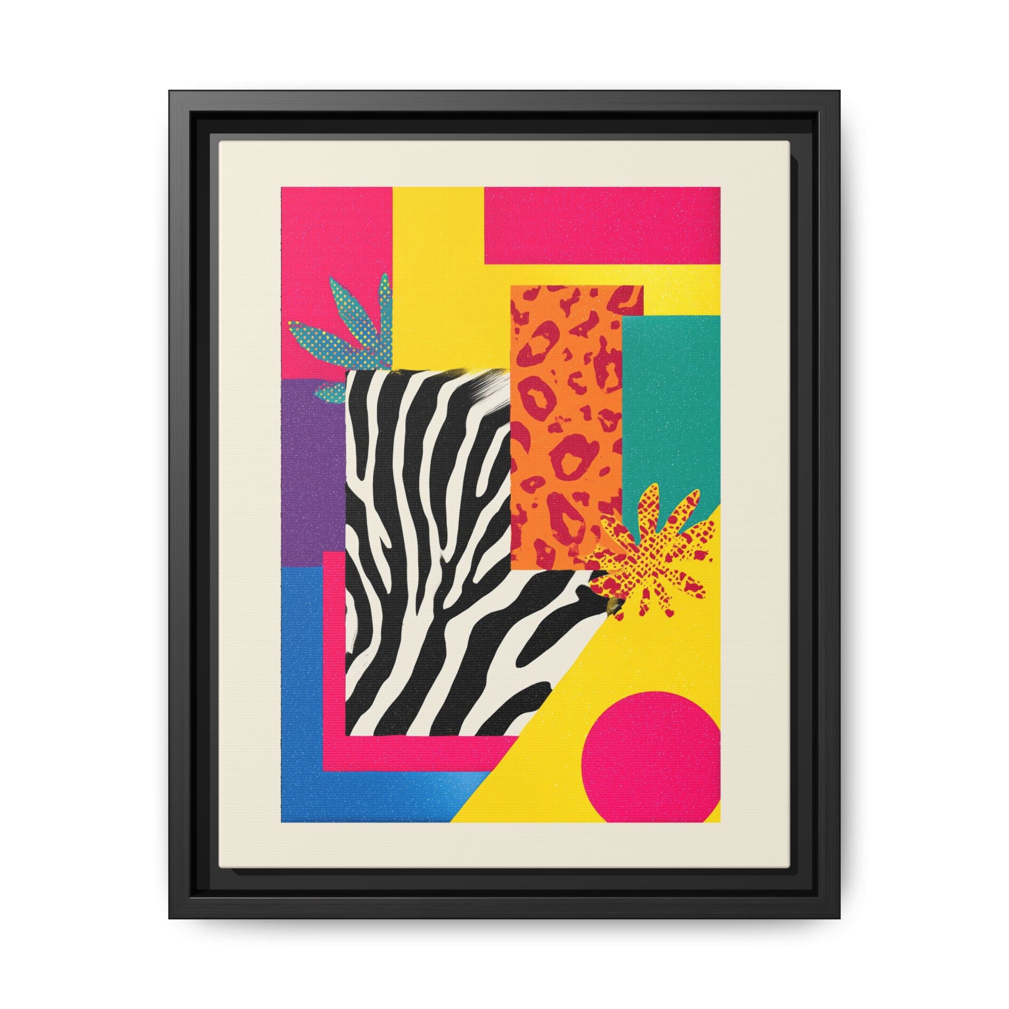 Zebra Stripes & Leopard Spots: 80s Pop Art Design, Memphis Style Graphic, Geometric Color Block Pattern   |   Custom Orders Accepted
