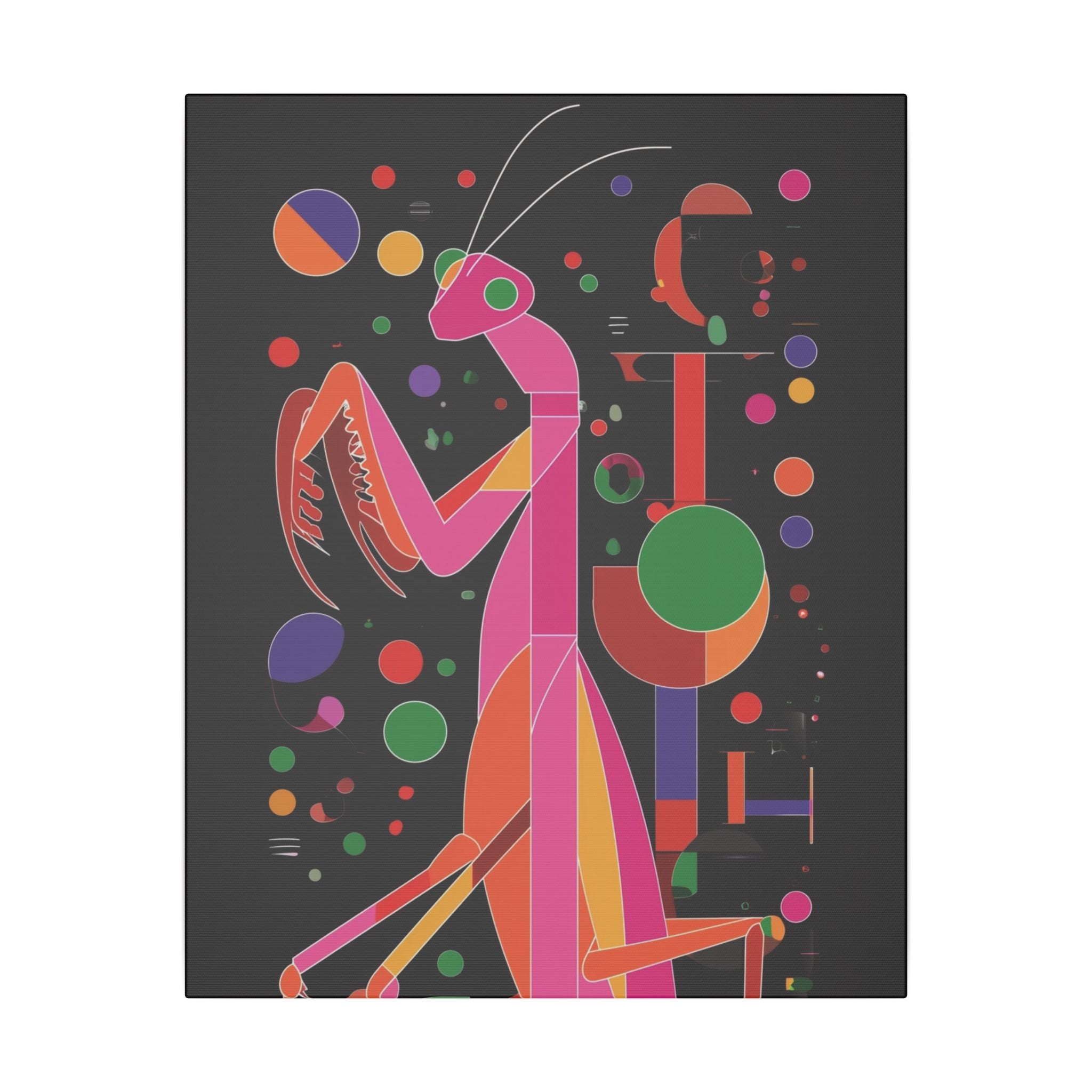 Geometric Mantis: Vibrant Abstract Insect Art, Modernist Design Collection   |    Custom Orders Available