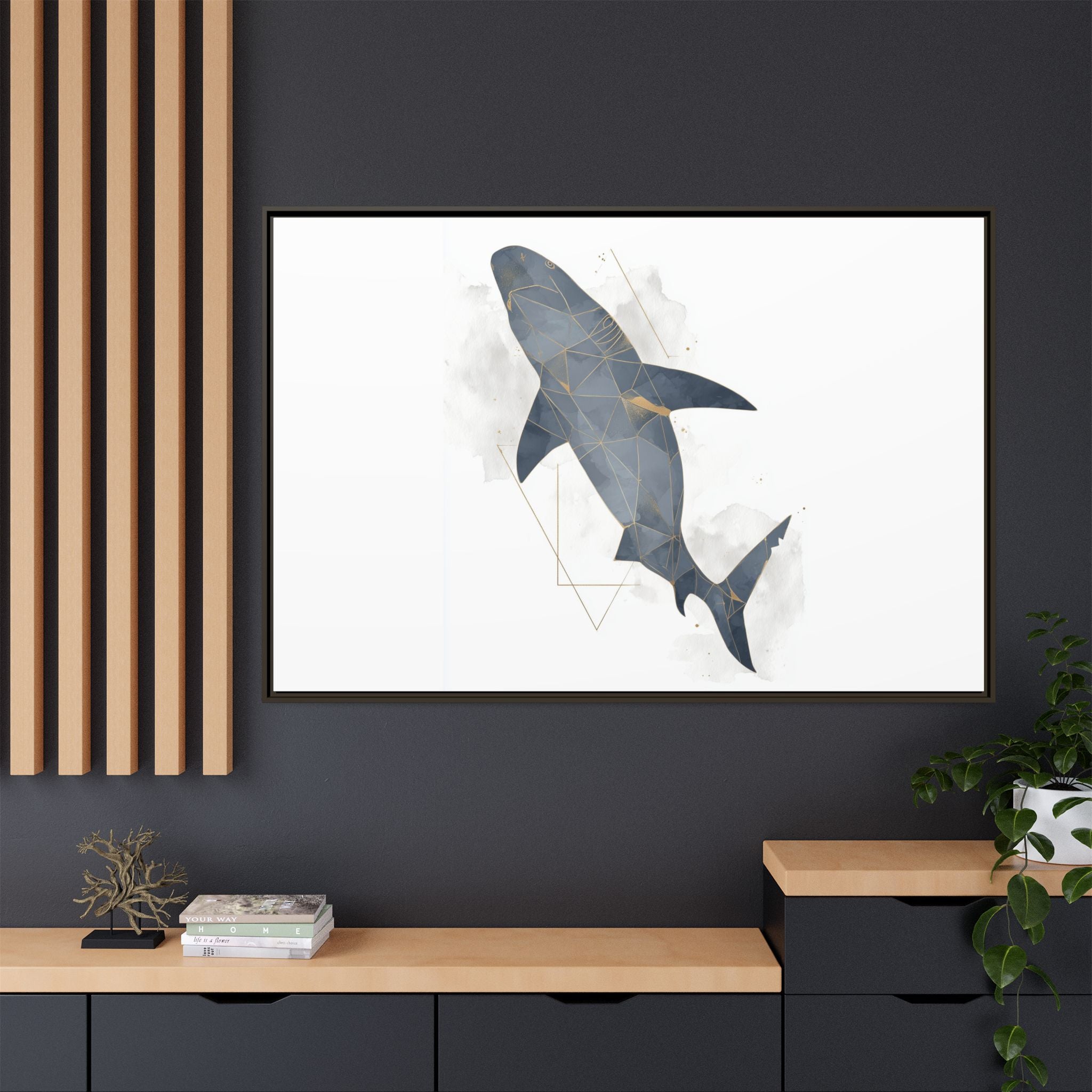 Aquatic Geometry: Shark Polygon Abstraction, Oceanic Digital Art   |  Personalized & Custom Orders Available
