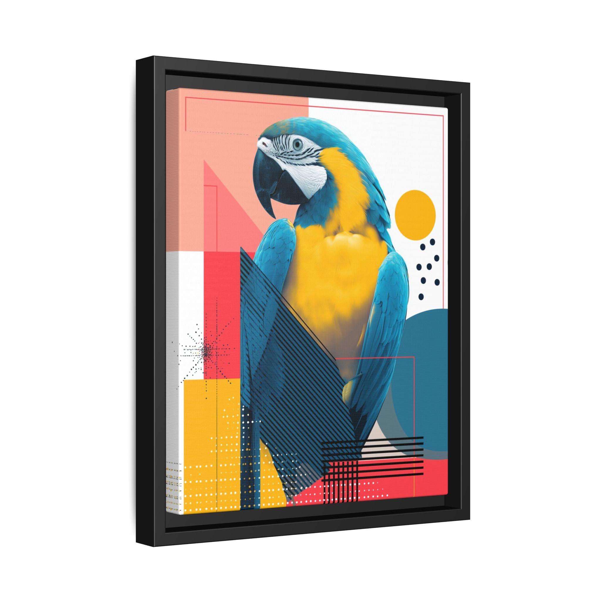 Macaw in Geometry: Vibrant Wildlife Digital Art, Modernist Design Fusion   |    Custom Orders Available