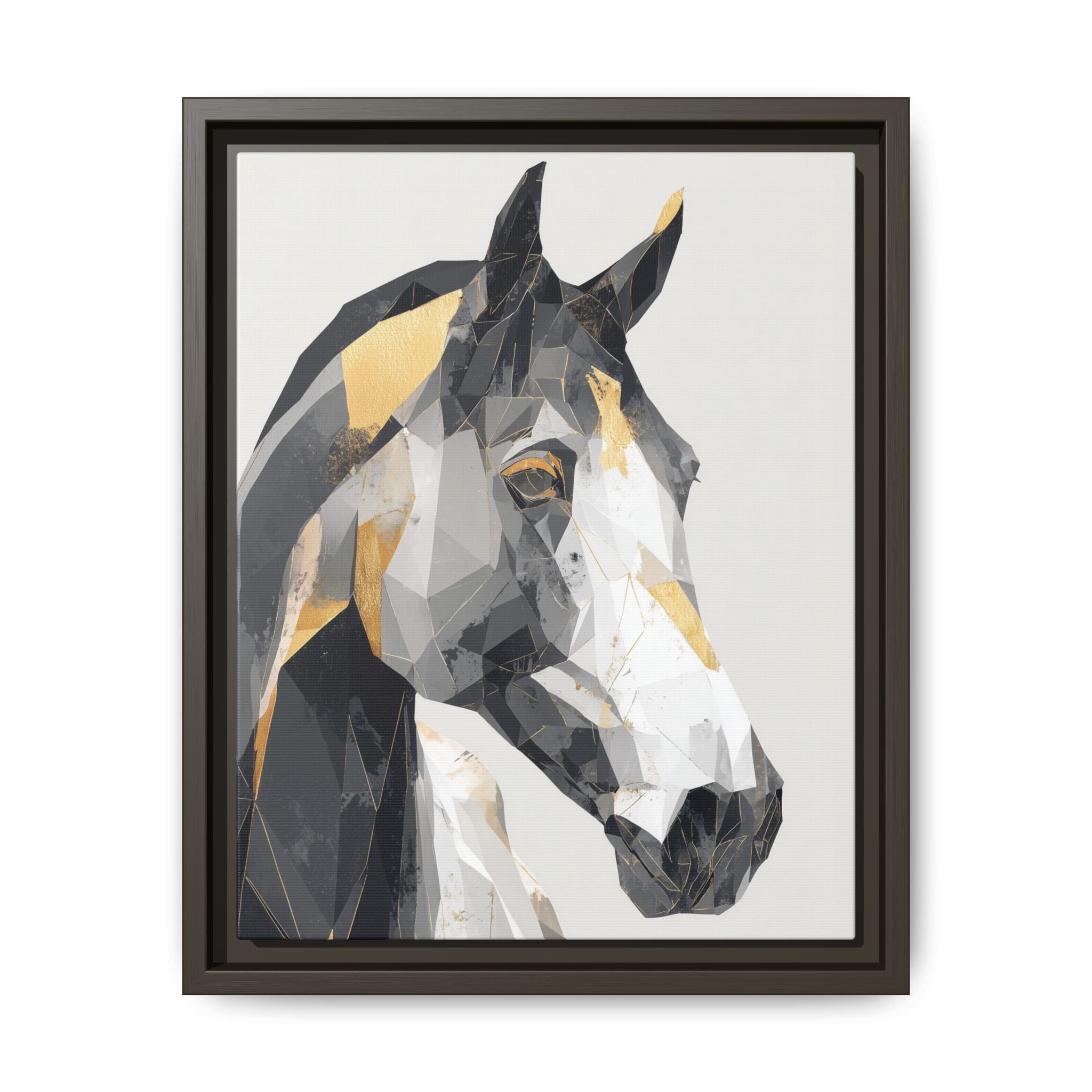 Geometric Equine Framed Print : Polygonal Horse Portrait, Modern Abstract Geometric Art   |  Personalized & Custom Orders Available