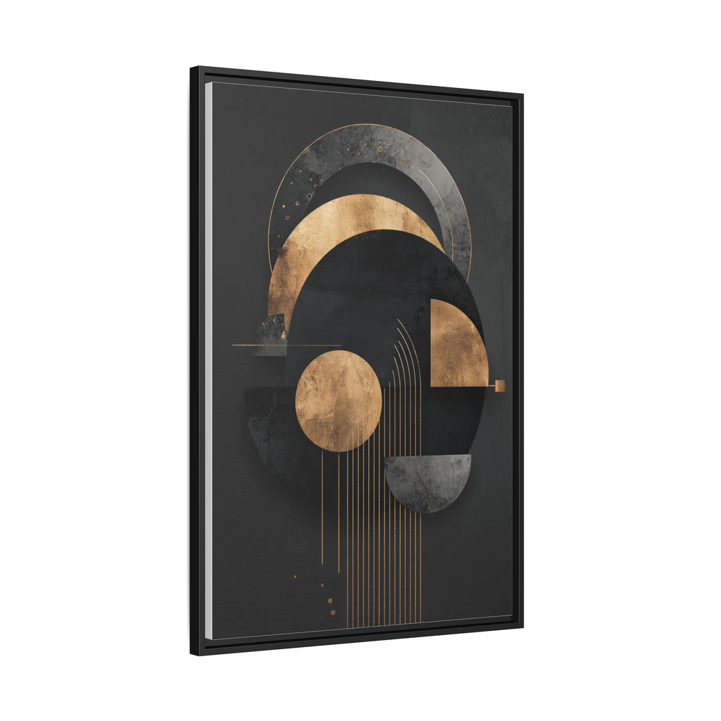 Geometric Resonance: Abstract Gold and Black Design, Minimalist Architectural Art, Modern Metallic Composition   |   Custom Orders Accepted