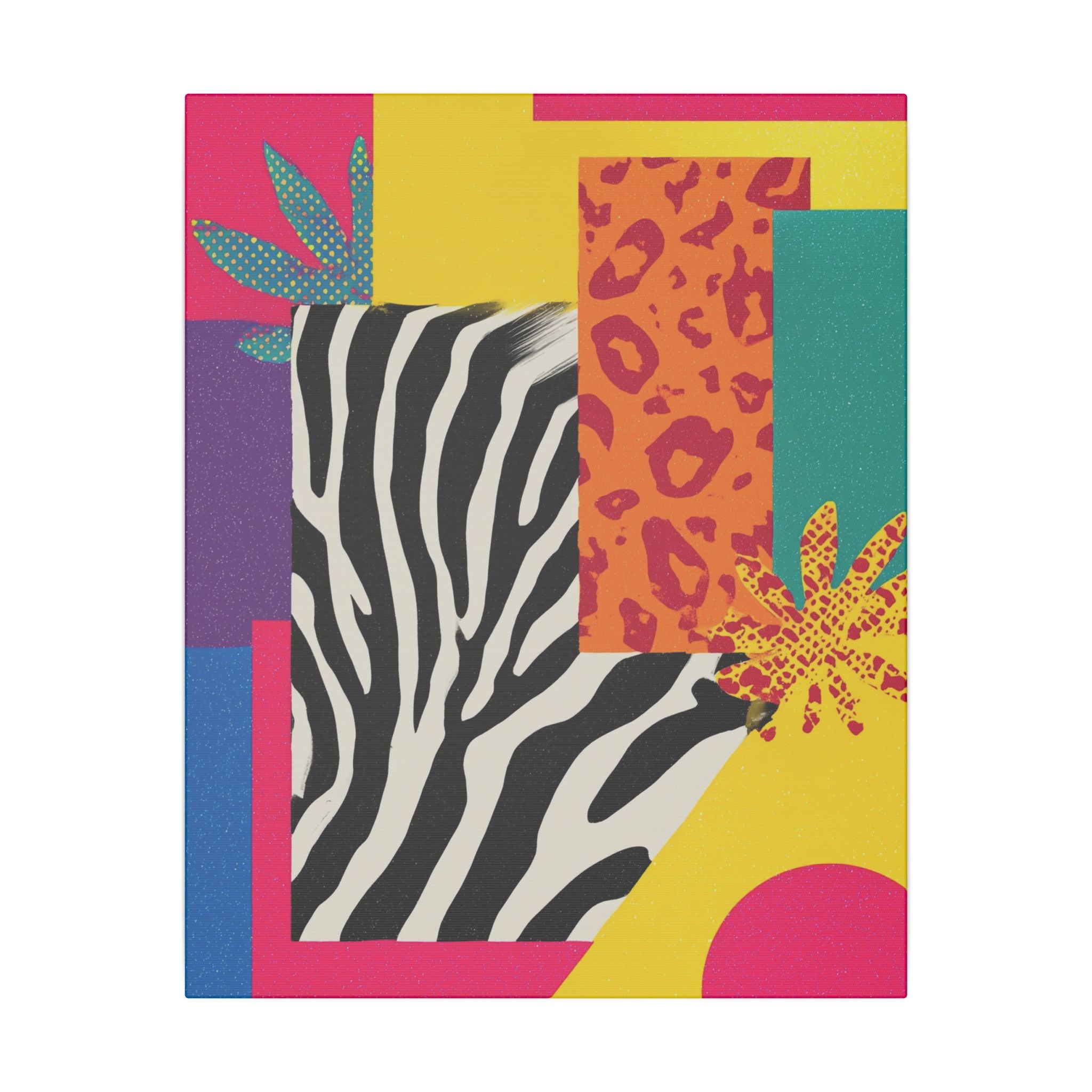 Pop Geometry: Zebra Leopard Fusion, Geometric Color Block, Modern Abstract Design   |   Custom Orders Accepted