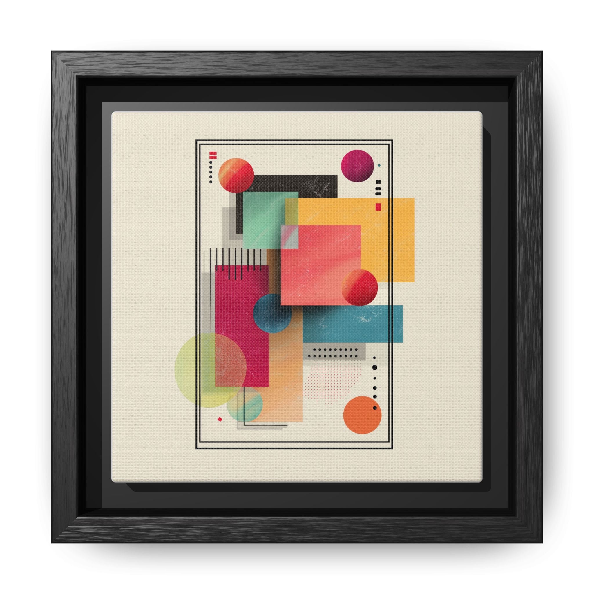 Geometric Harmony: Bauhaus Intersections, Digital Abstract Layers, Contemporary Color Palette   |   Custom Orders Accepted