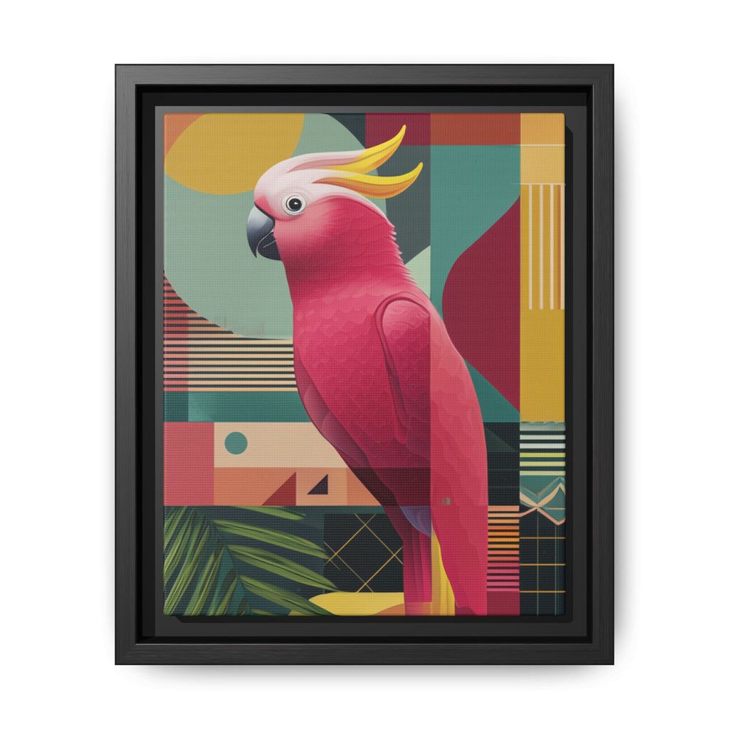 Geometric Cockatoo Framed Print: Mid-Century Modern Bird Art, Contemporary Graphic Print   |  Personalized & Custom Orders Available
