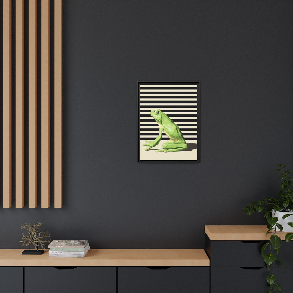 Geometric Frog Framed Print : Low-Poly Amphibian Design, Contemporary Minimalist Art   |  Personalized & Custom Orders Available