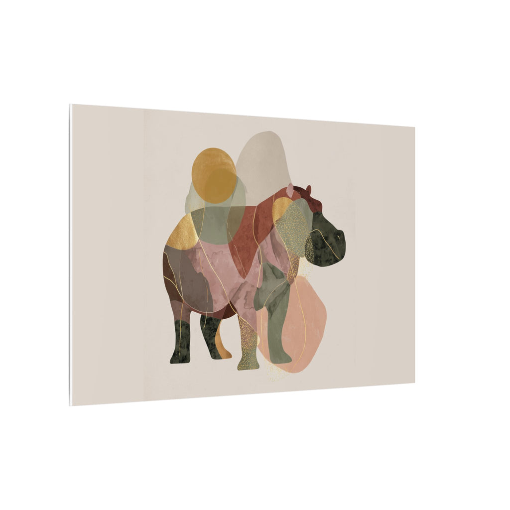 Geometric Hippo: Abstract Animal Art, Minimalist Pastel Composition   |    Custom Orders Available