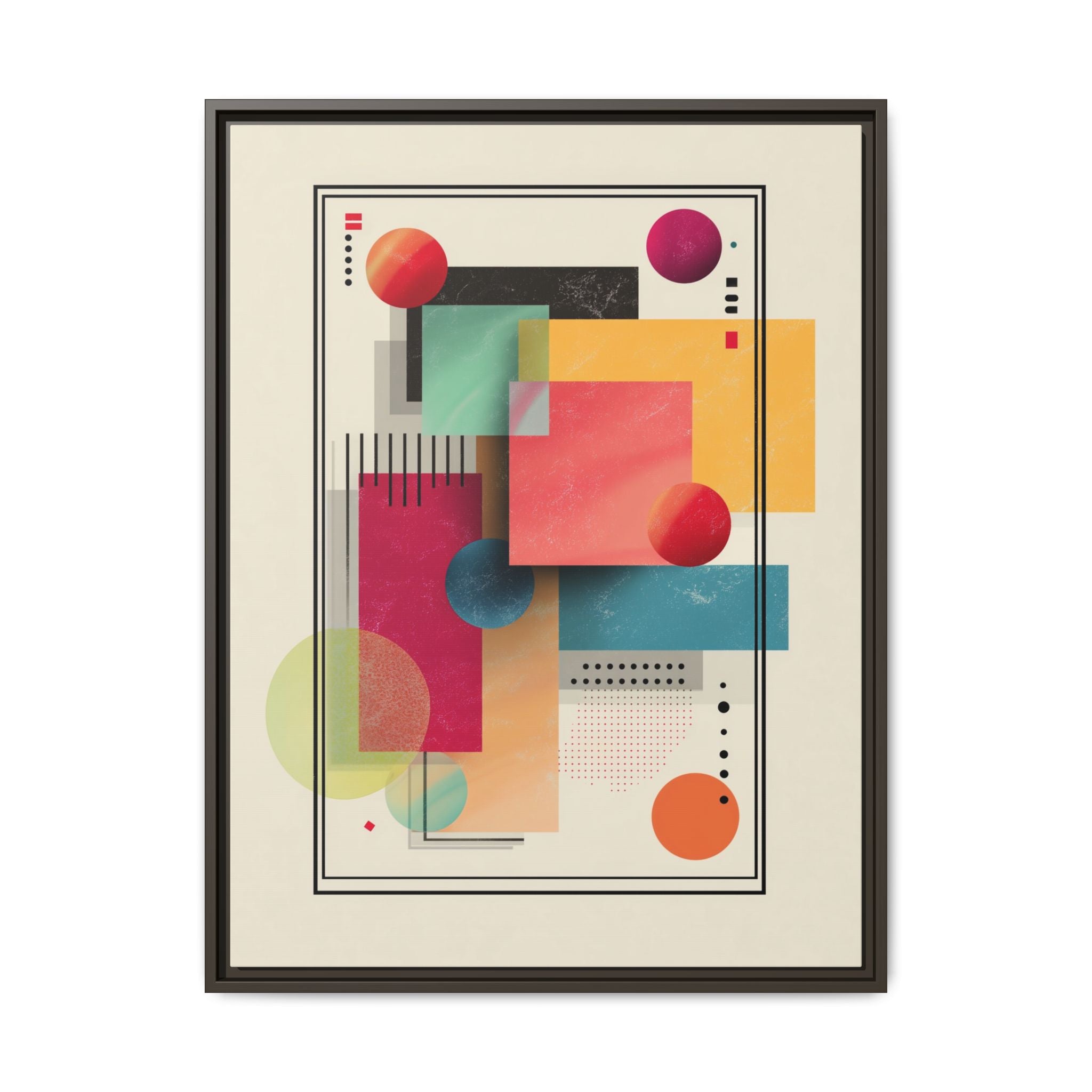 Geometric Harmony: Bauhaus Intersections, Digital Abstract Layers, Contemporary Color Palette   |   Custom Orders Accepted