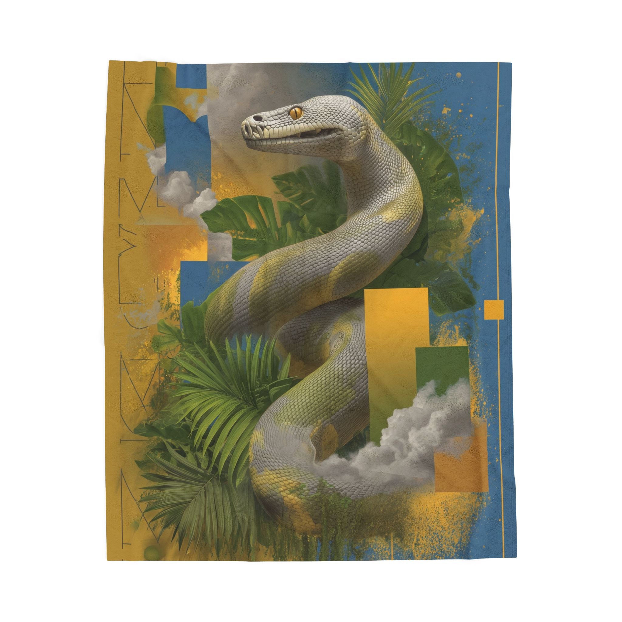 Serpent of Geometric Rhythms: Digital Tropical Scales, Abstract Wildlife Fusion   |    Custom Orders Available