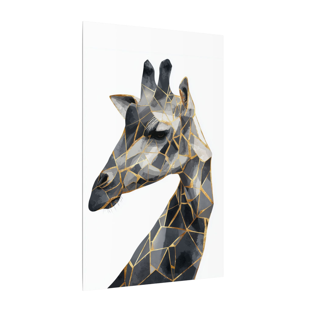 Geometric Giraffe: Modern Mosaic Art, Angular Wildlife Portrait, Monochromatic Polygon Design   |  Personalized & Custom Orders Available