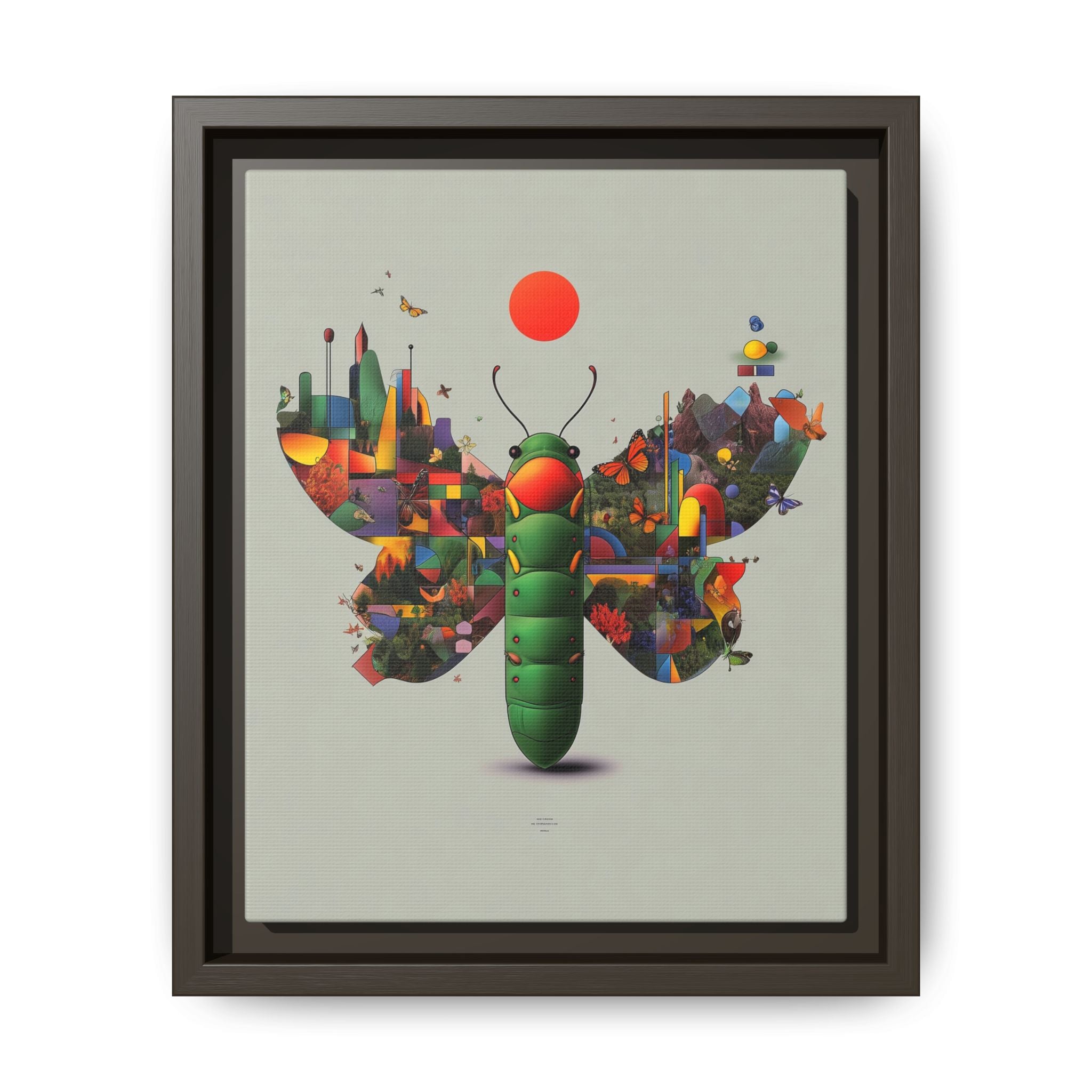 Geometric Chrysalis Framed Print : Butterfly Transformation, Digital Abstract Landscape Metaphor   |  Personalized & Custom Orders